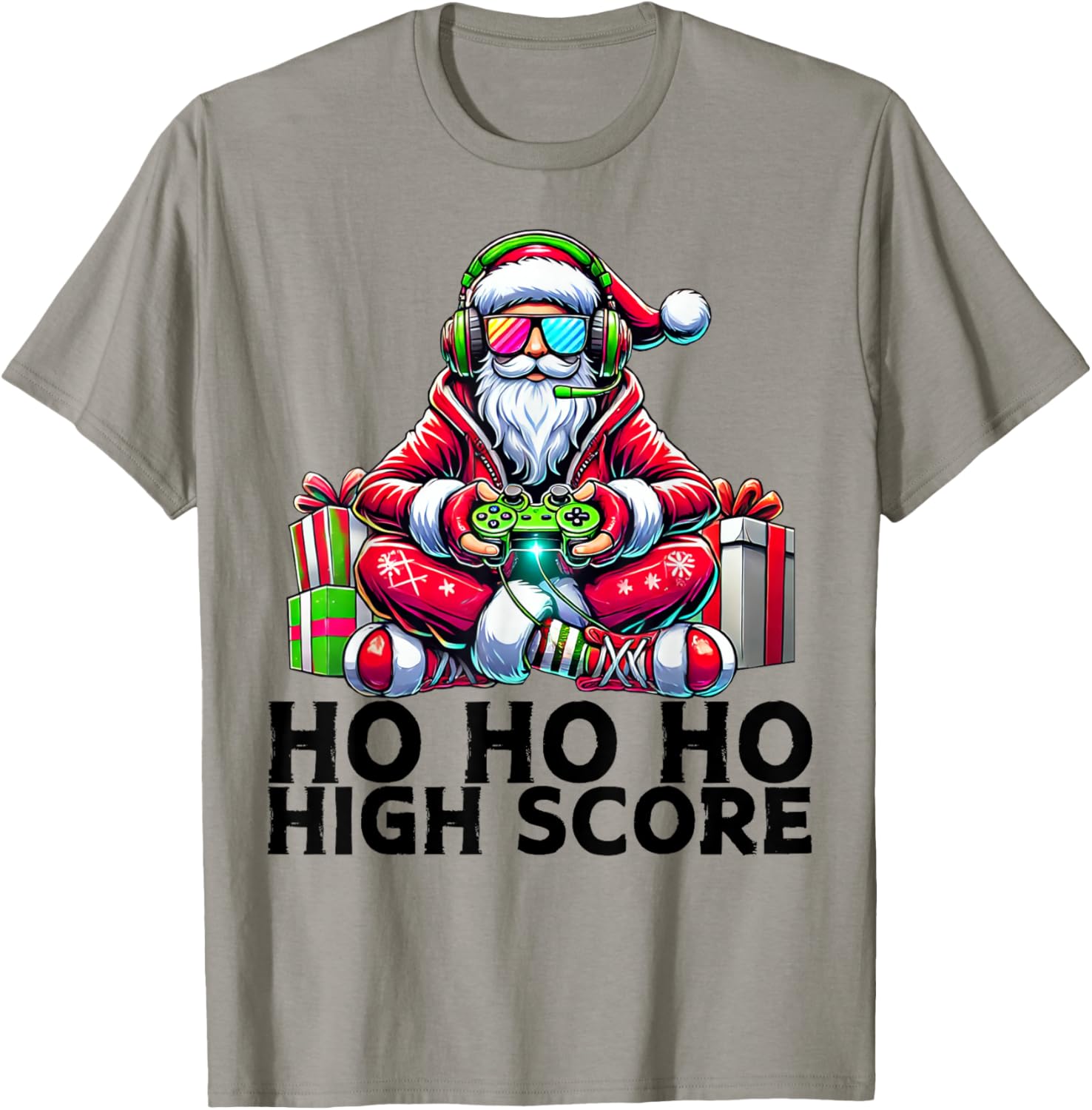 Santa Claus Gaming T-Shirt for Christmas Gamers - Fun Holiday Apparel - 1