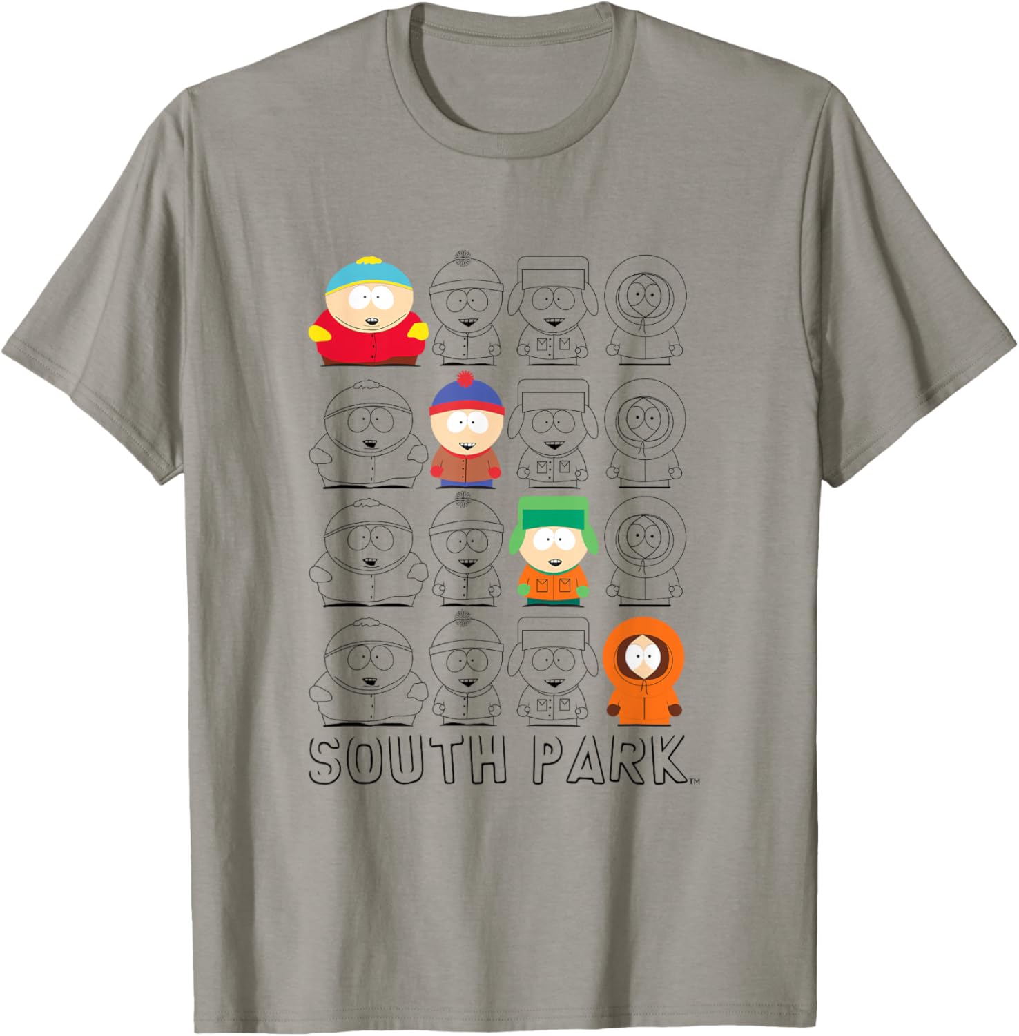 South Park Diagonal Character Box Up T-Shirt for Fun Stylish Fans - 5