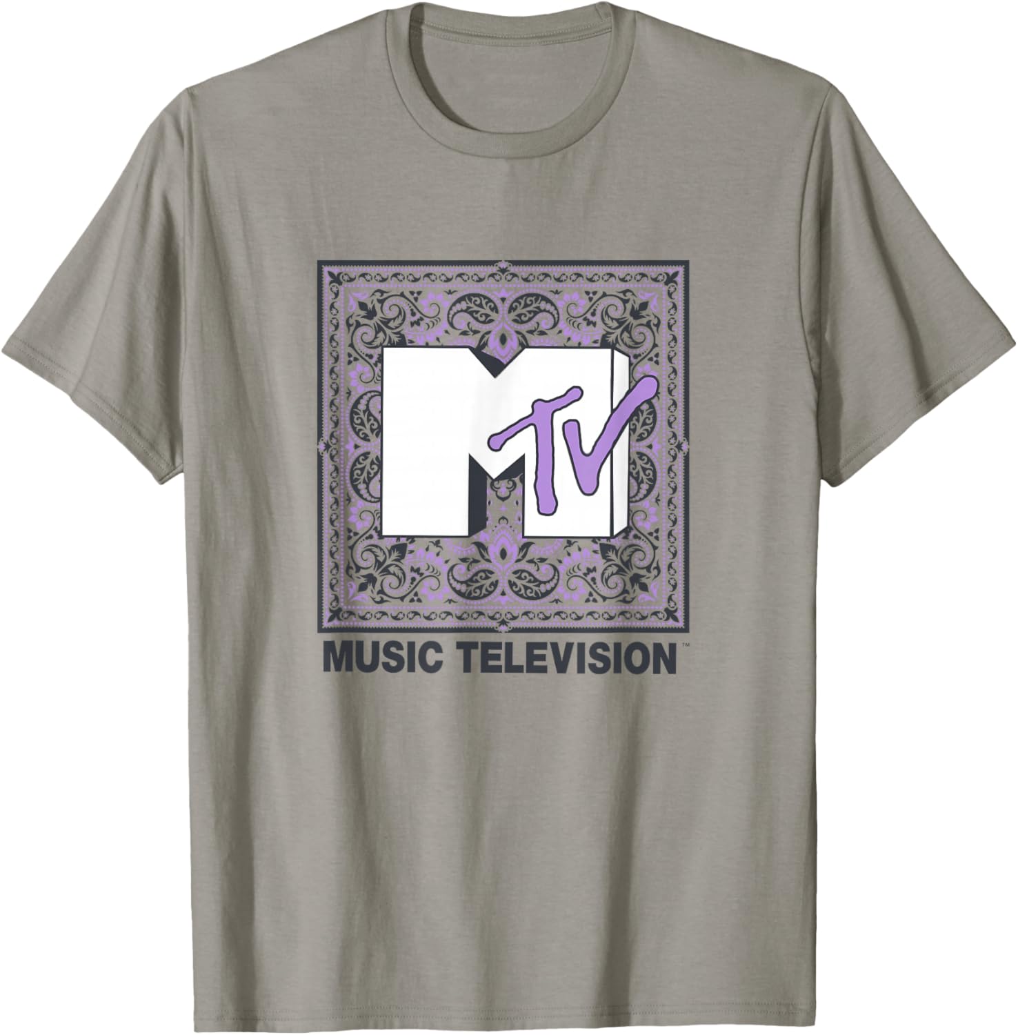Vintage MTV Purple Paisley Logo T-Shirt for Trendy Music Lovers - 3