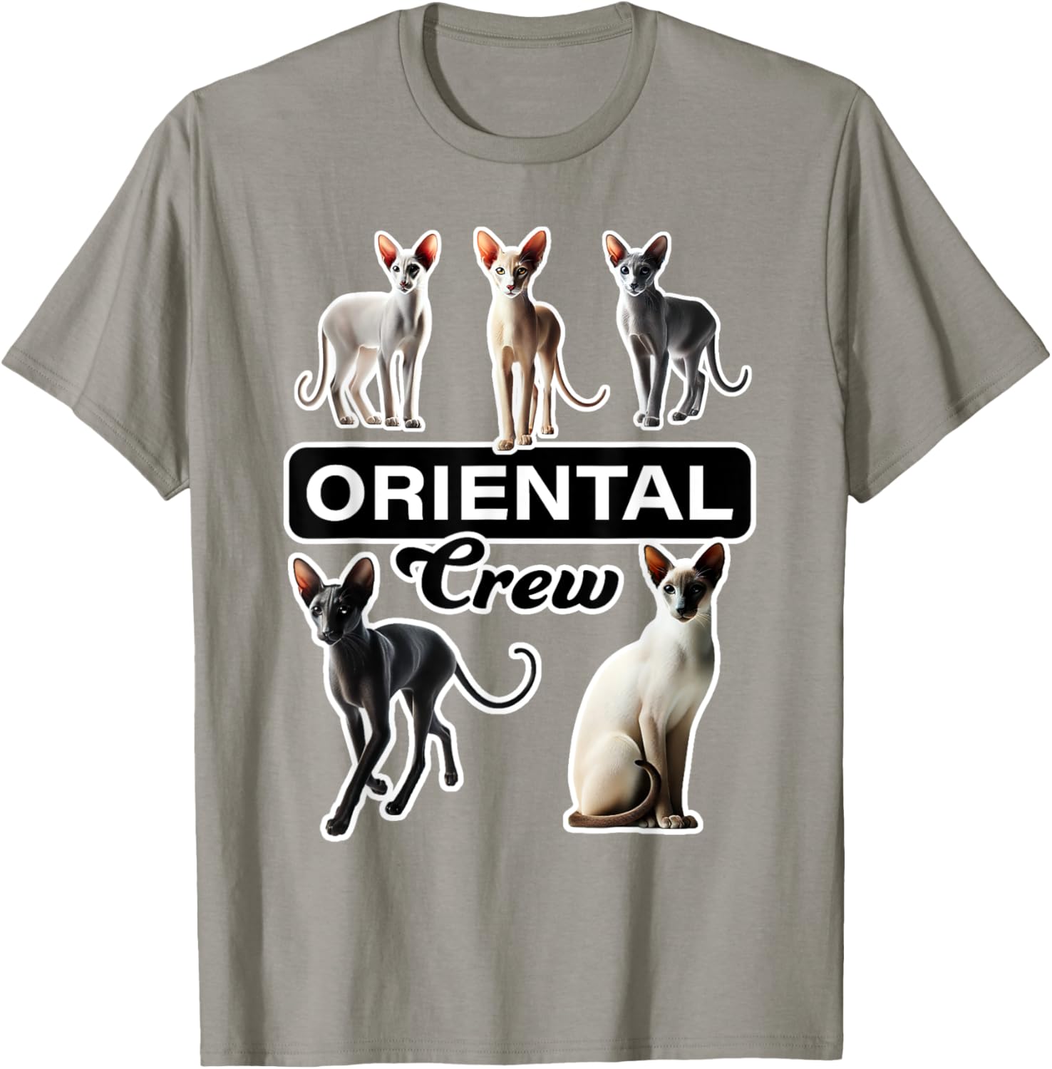 Oriental Cat Crew T-Shirt for Cat Lovers - Stylish and Comfortable Wear - 2