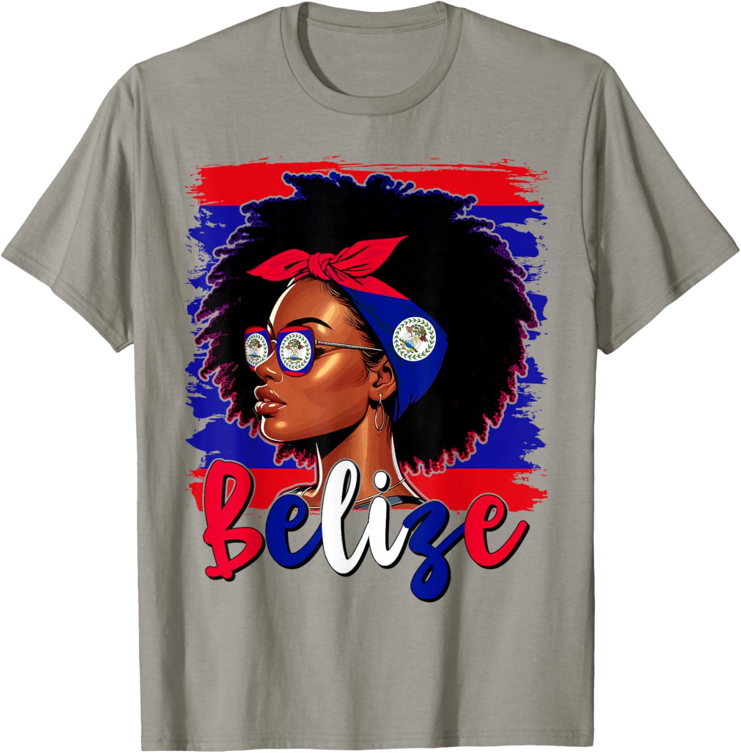 Proud Belizean Girl T-Shirt with Belize Flag for Women’s Fashion - 7