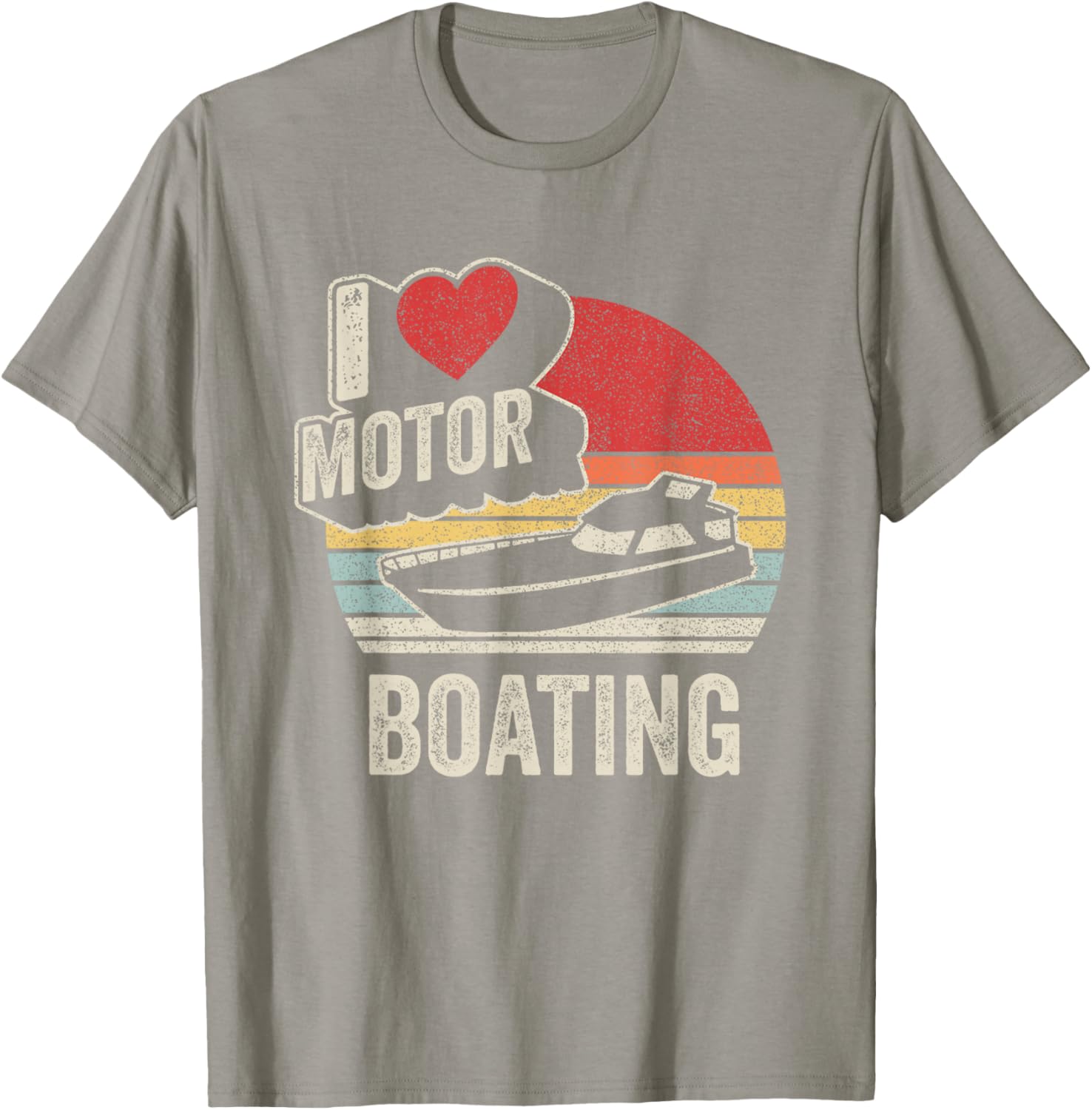 Vintage Retro I Love Motor Boating Funny T-Shirt for Boaters and Enthusiasts - 13