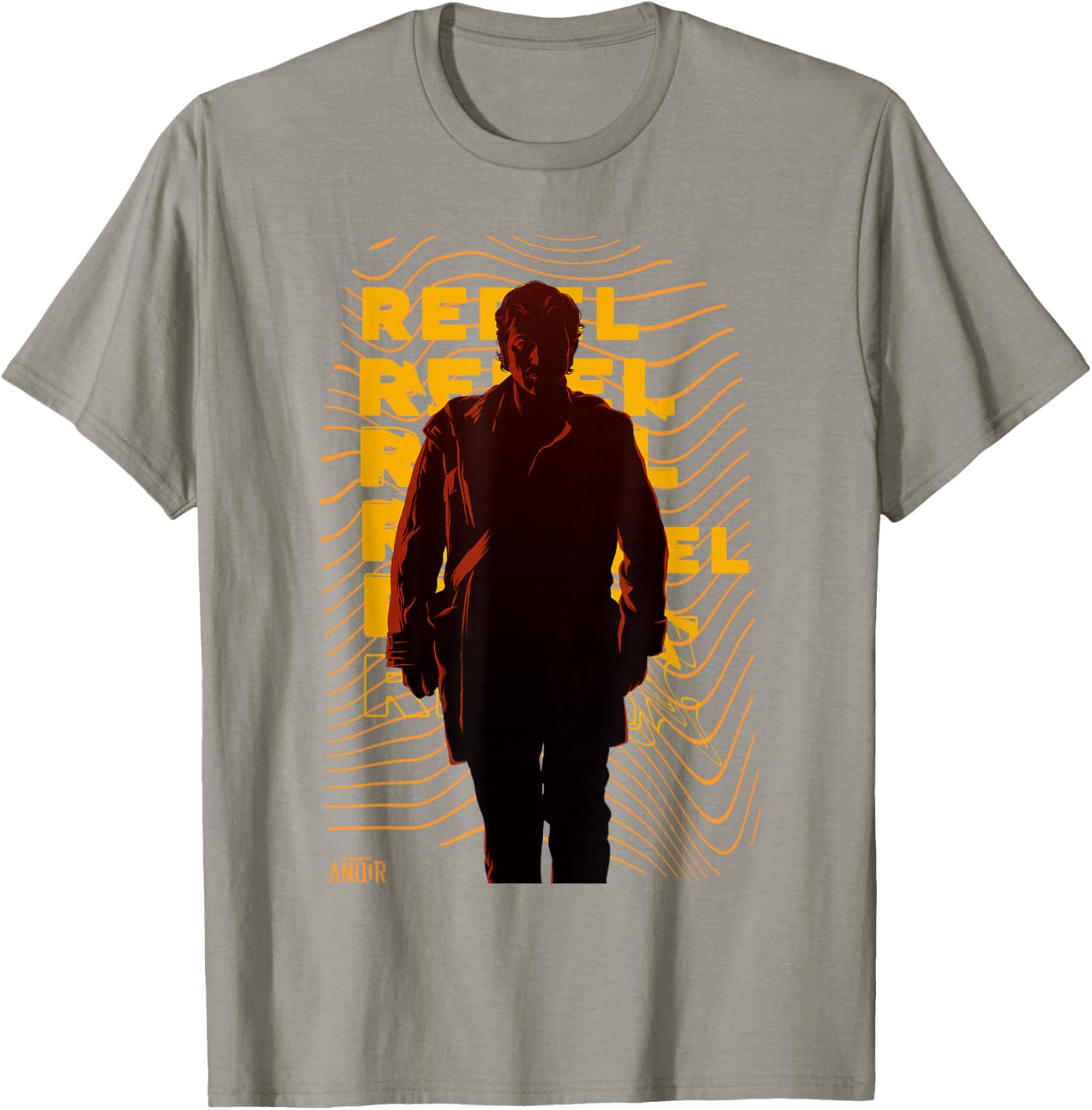 Vintage Star Wars Andor Rebel Silhouette Distressed T-Shirt for Fans - 11