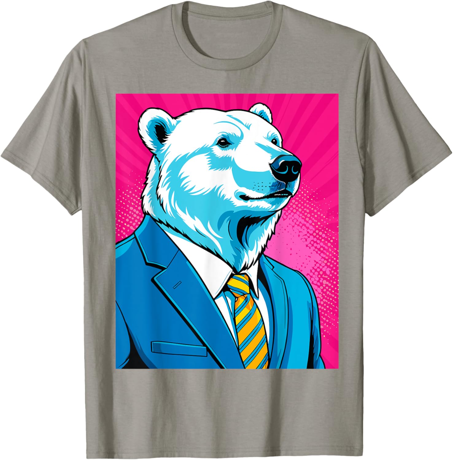 Pop Art Polar Bear in Suit T-Shirt for Fun and Unique Fashion - 26