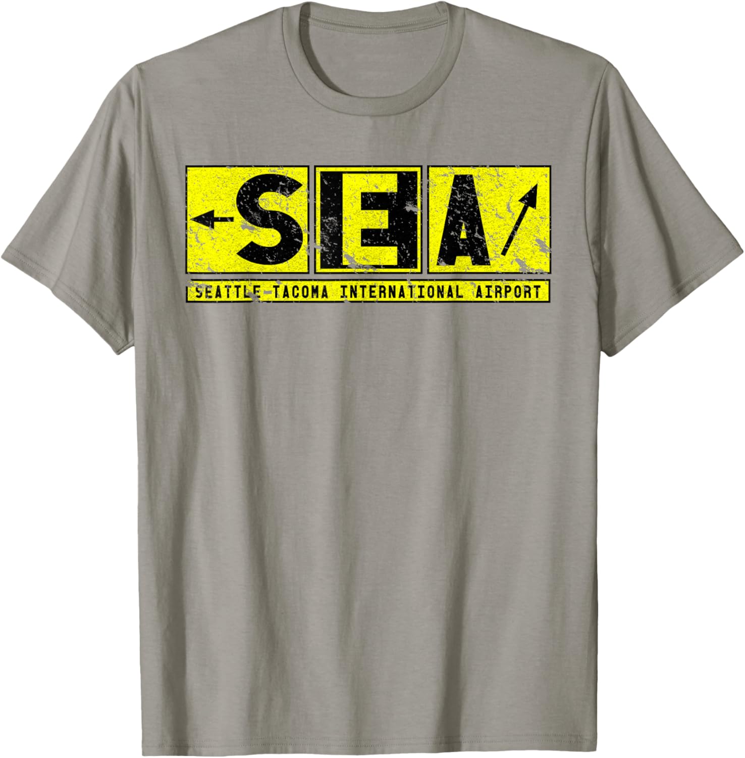Vintage SEA Seattle Tacoma Airport Taxiway Sign Pilot T-Shirt - 18