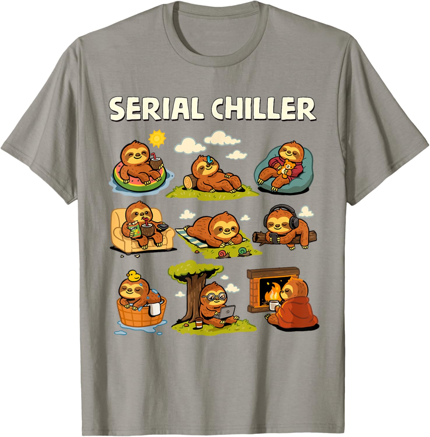 Serial Sloth Chiller T-Shirt for Relaxed Retirement and Lazy Days - 26