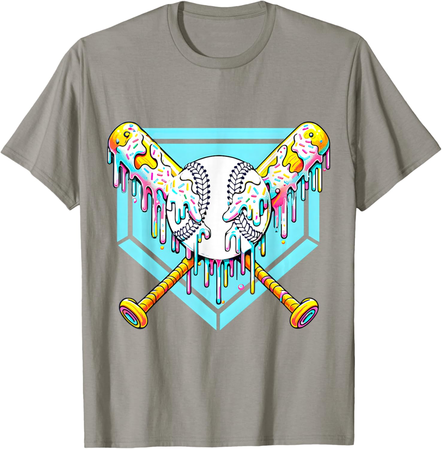 Youth Baseball Drip Ice Cream T-Shirt Fun Apparel for Young Athletes - 20