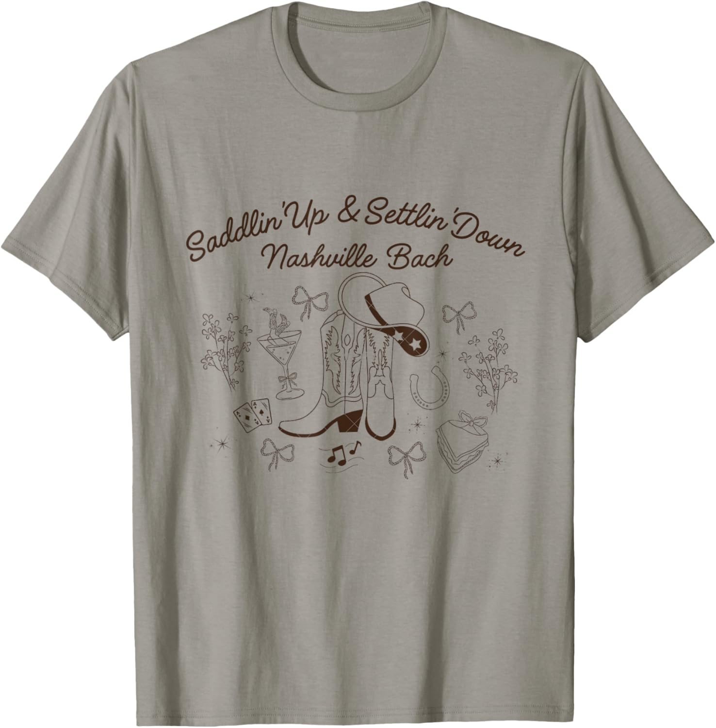 Saddling Up and Settling Down Nashville Bachelorette Party T-Shirt - 1
