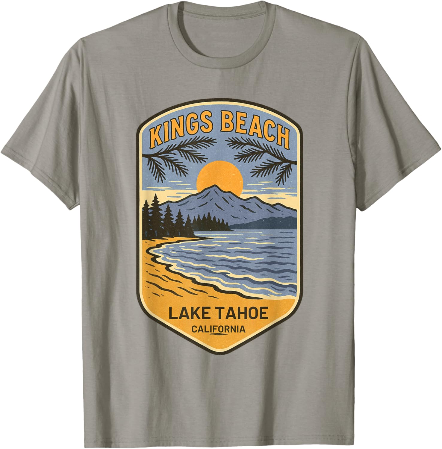 Retro Kings Beach Lake Tahoe T-Shirt Vintage Art Souvenir Apparel - 11