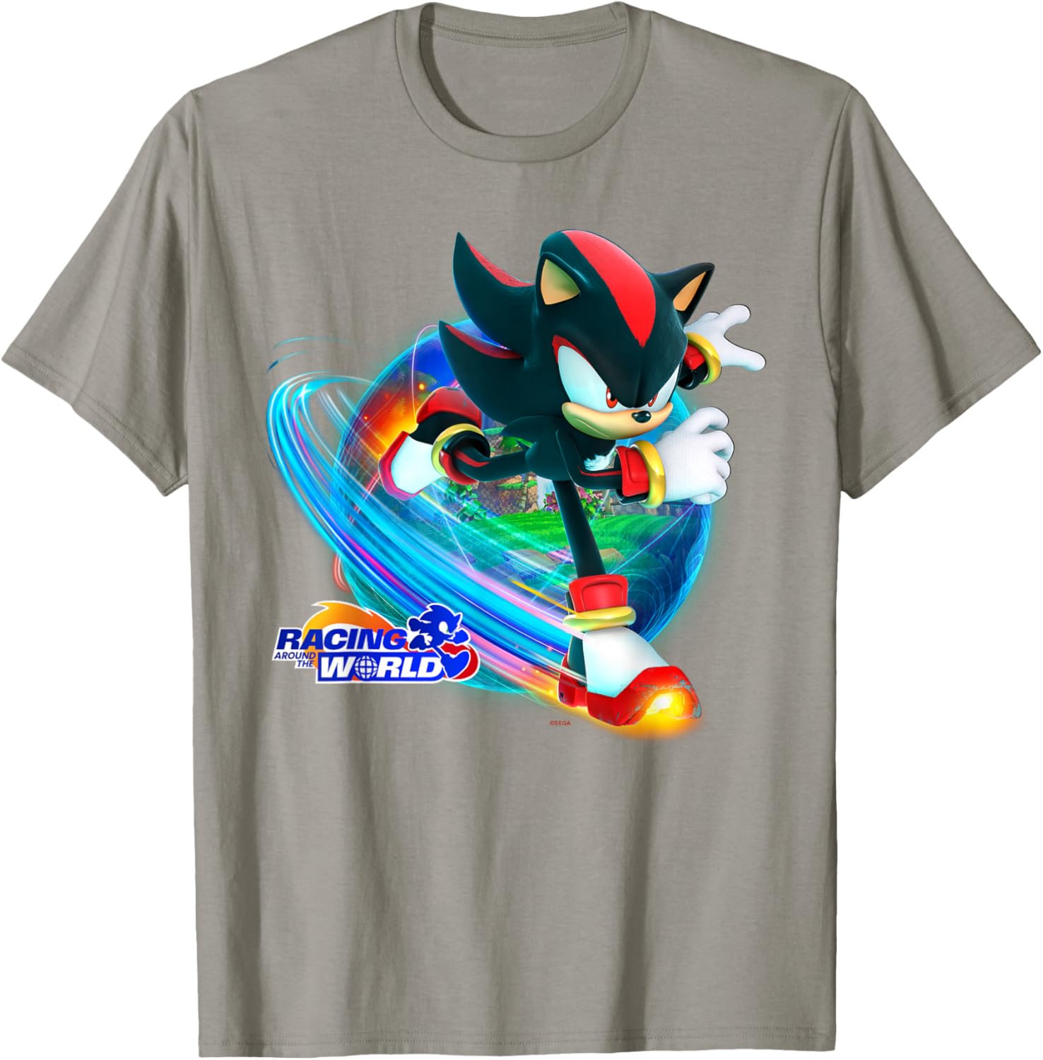 Sonic the Hedgehog Racing Around the World Shadow T-Shirt for Fans - 9
