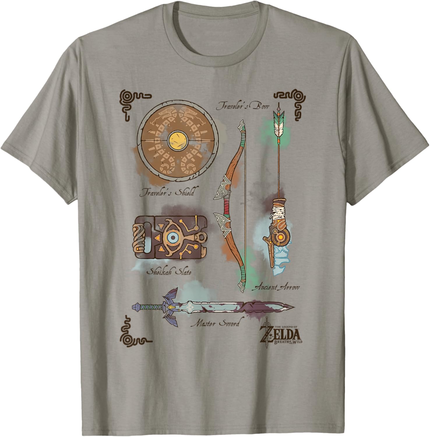 Zelda Breath of the Wild Link Inventory Graphic T-Shirt for Fans - 5