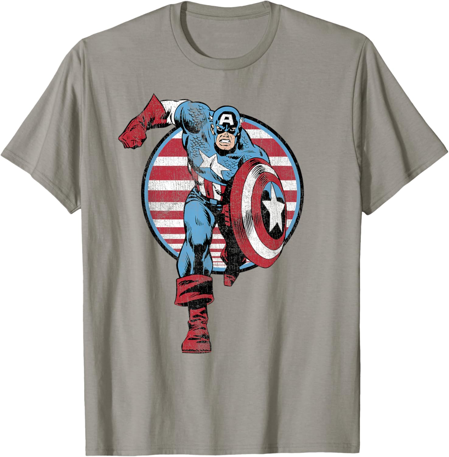 Vintage Captain America Retro Comic Circle T-Shirt for Fans - 10