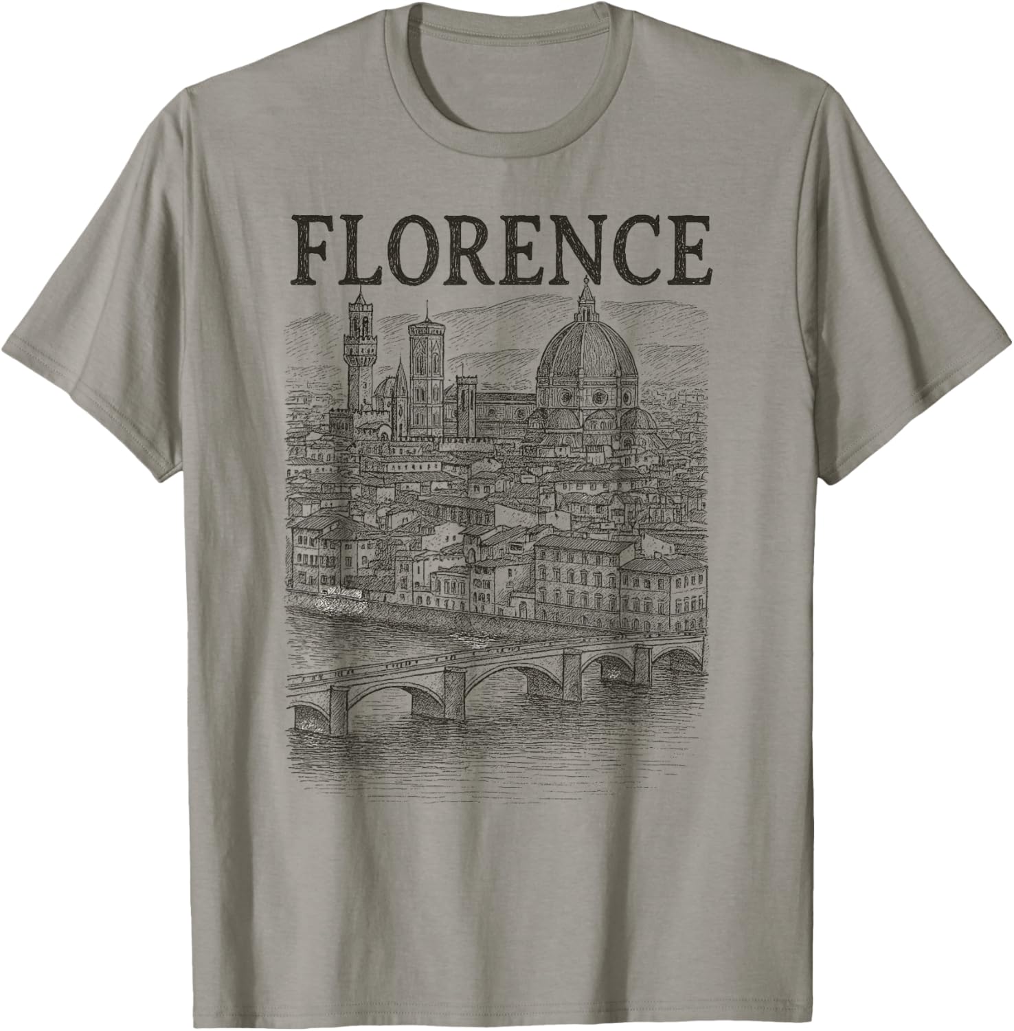 Vintage Florence Italy Skyline T-Shirt Perfect Souvenir for Travelers - 8