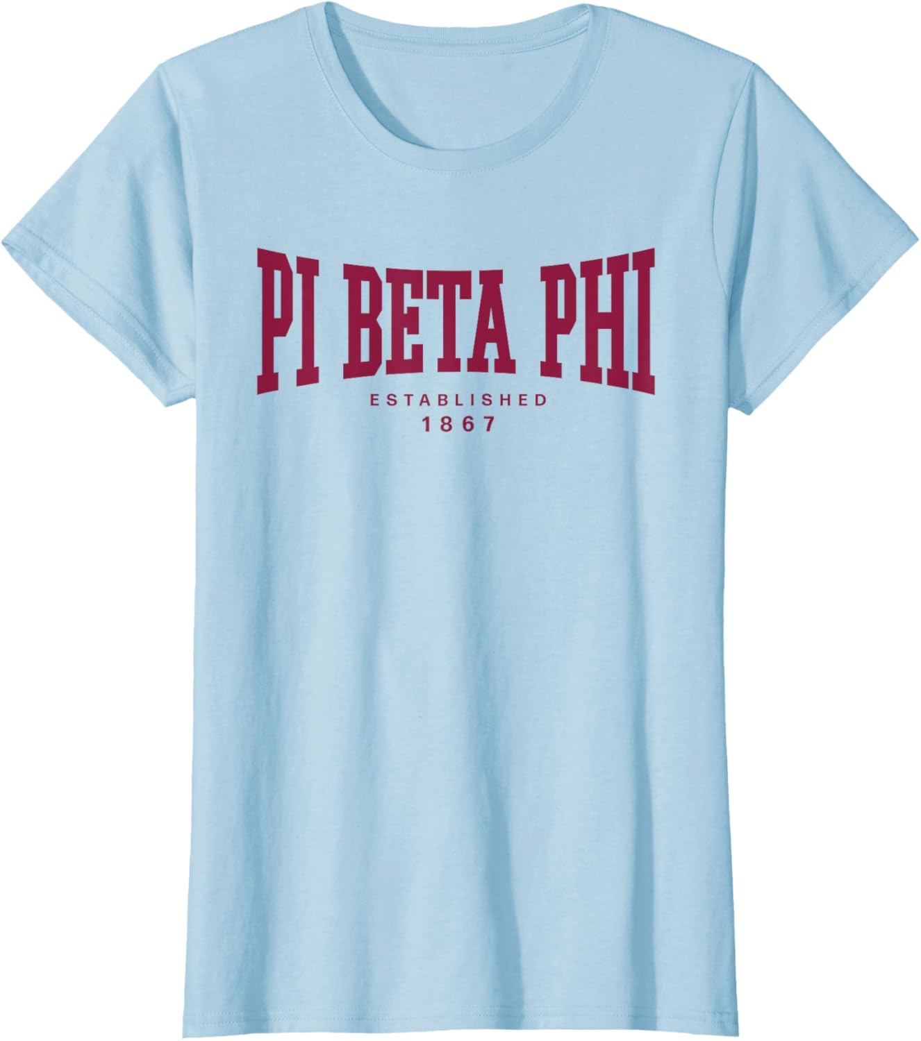 Pi Beta Phi Varsity Logo 1867 Wine T-Shirt for Comfortable Style - 5