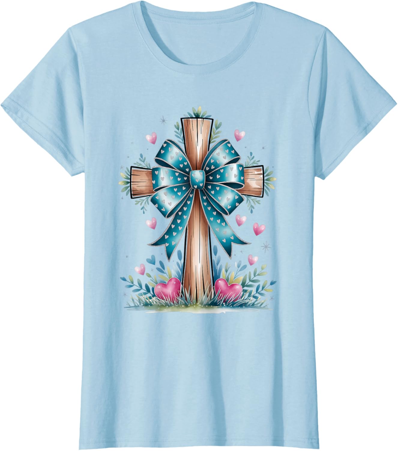 Rustic Floral Cross T-Shirt for Easter Spring Christian Faith Enthusiasts - 5
