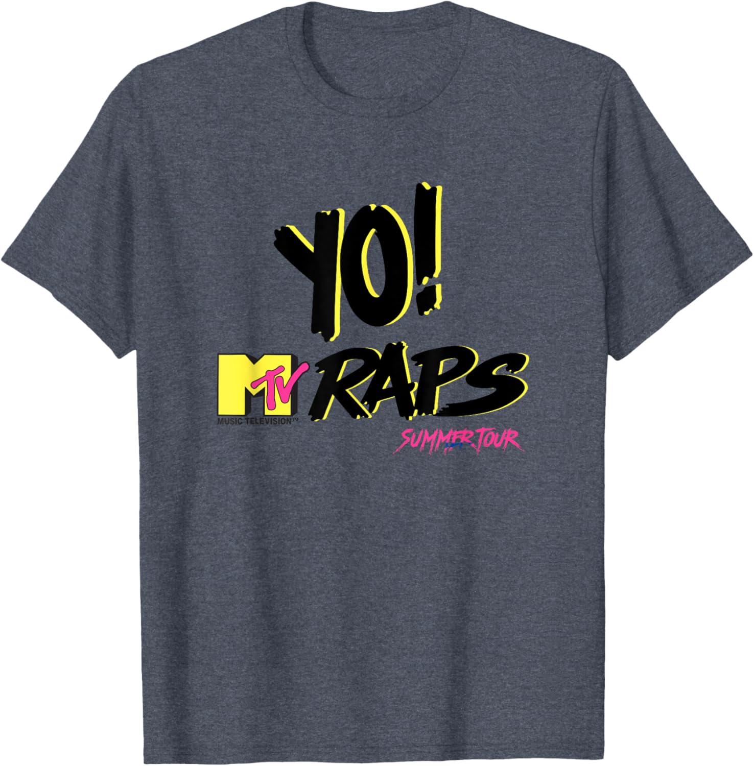 Yo MTV Raps Neon 90s Hip Hop T-Shirt for Stylish Summer Vibes - 1