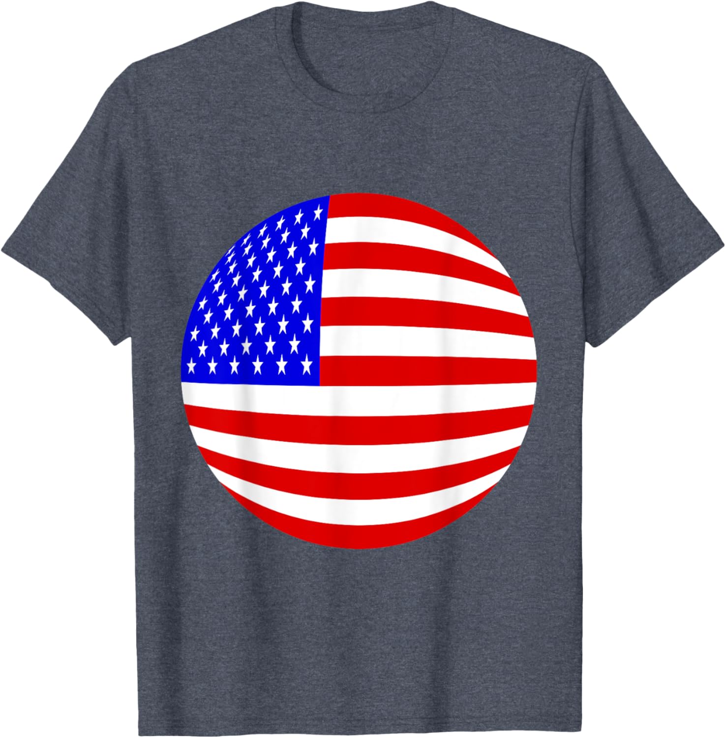 Patriotic American Flag T-Shirt with Stars and Stripes in Red and Blue - 17
