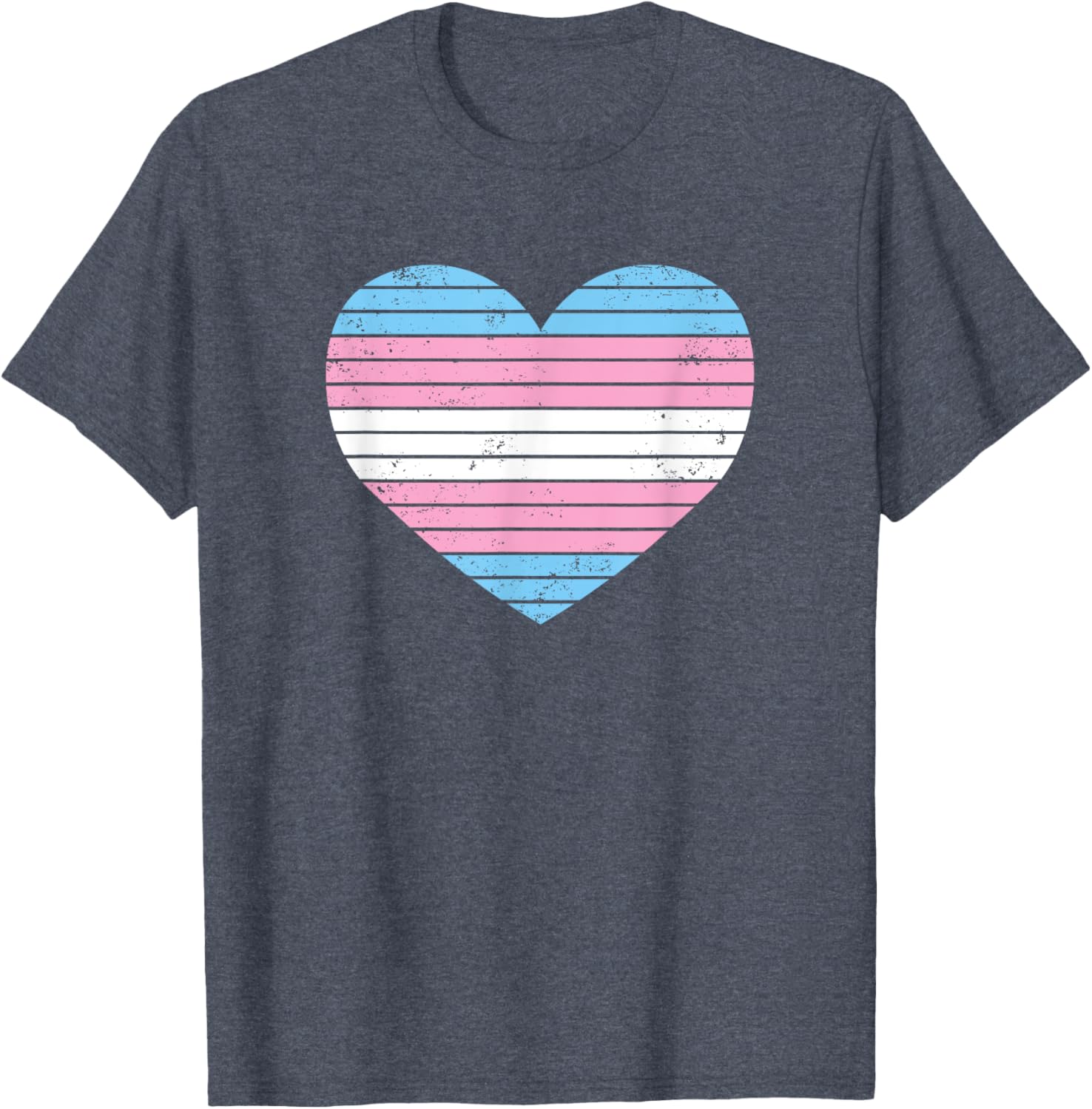 Vintage Heart Transgender Gay Pride Flag T-Shirt for LGBTQIA Supporters - 16