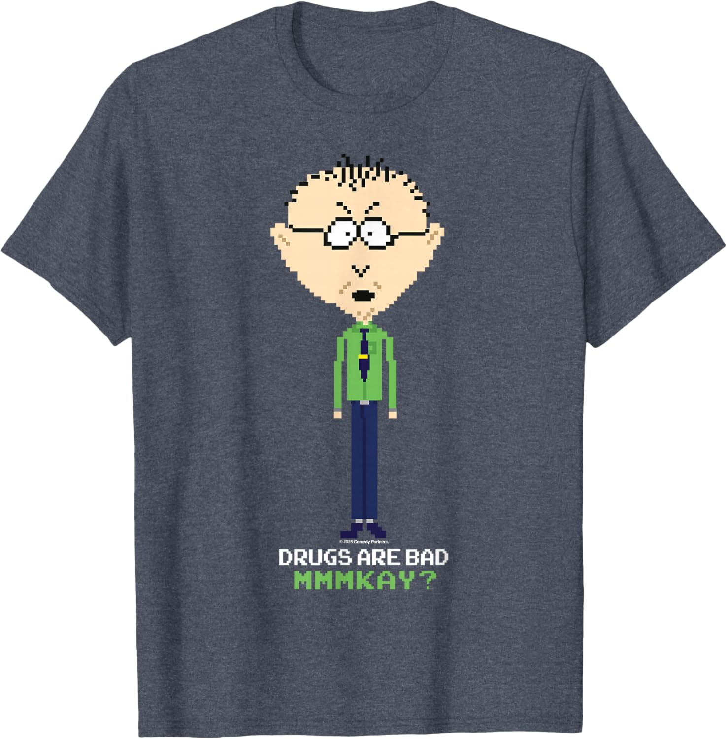 South Park Mr Mackey Drugs Are Bad Pixelated Graphic T-Shirt for Fans - 9