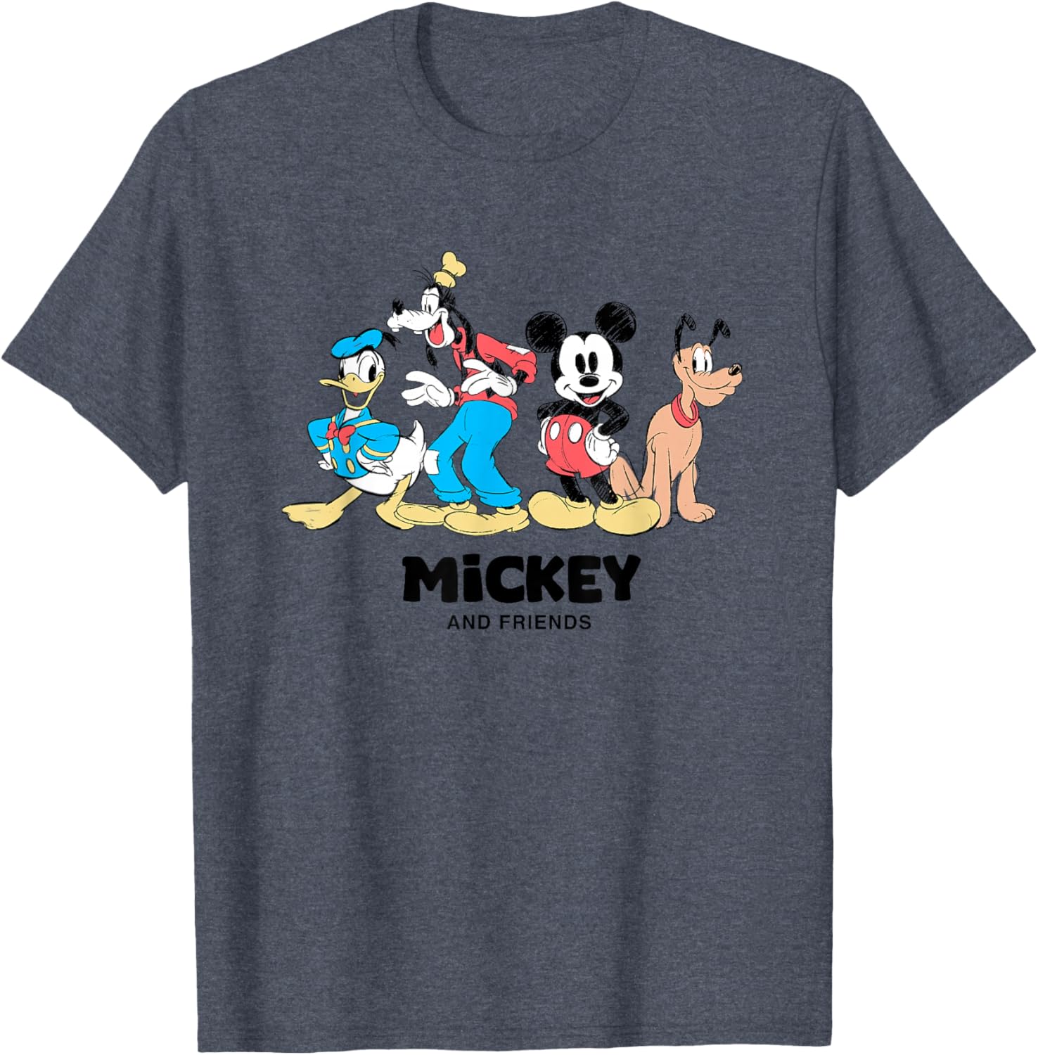 Retro Mickey and Friends T-Shirt Featuring Donald, Goofy, and Pluto - 4