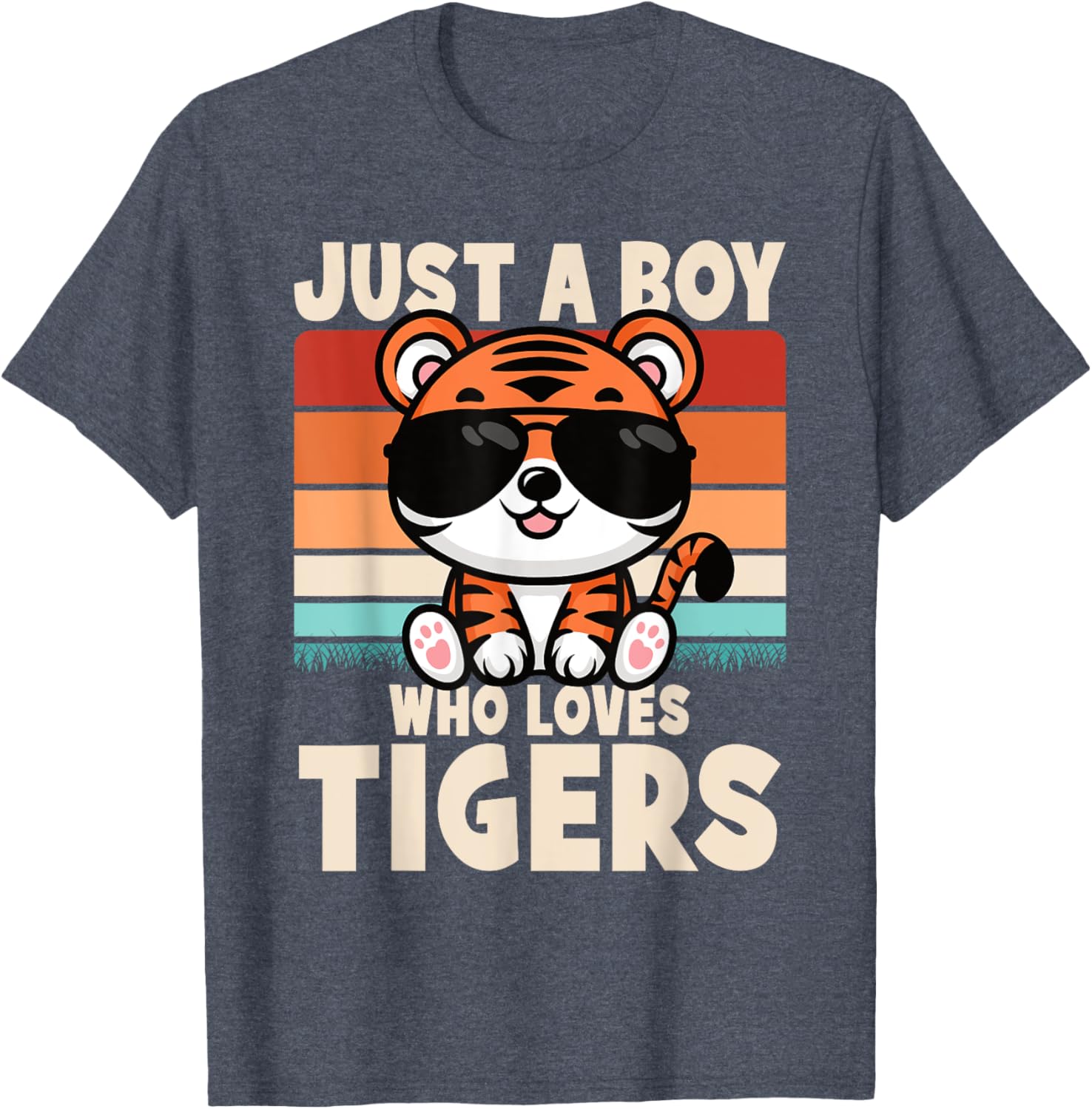Retro Just A Boy Who Loves Tigers Kids T-Shirt for Wild Animal Fans - 10