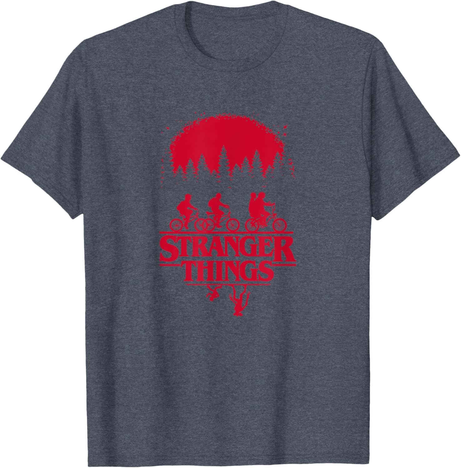 Stranger Things Upside Down Silhouette Group Shot T-Shirt for Fans - 9