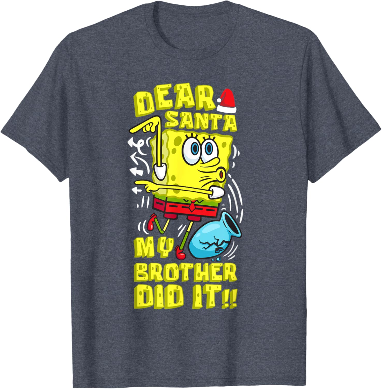 SpongeBob Christmas Dear Santa T-Shirt for Siblings Fun Humor - 9