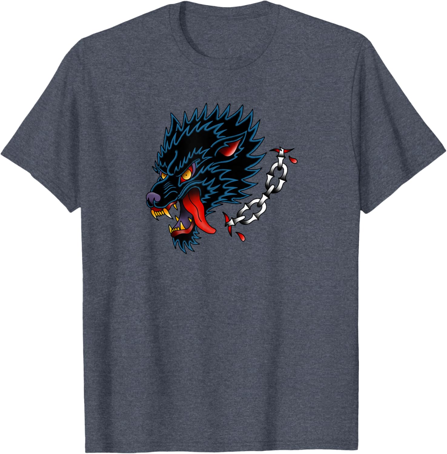 Old School Wolf Tattoo Design T-Shirt for Stylish Animal Lovers - 9