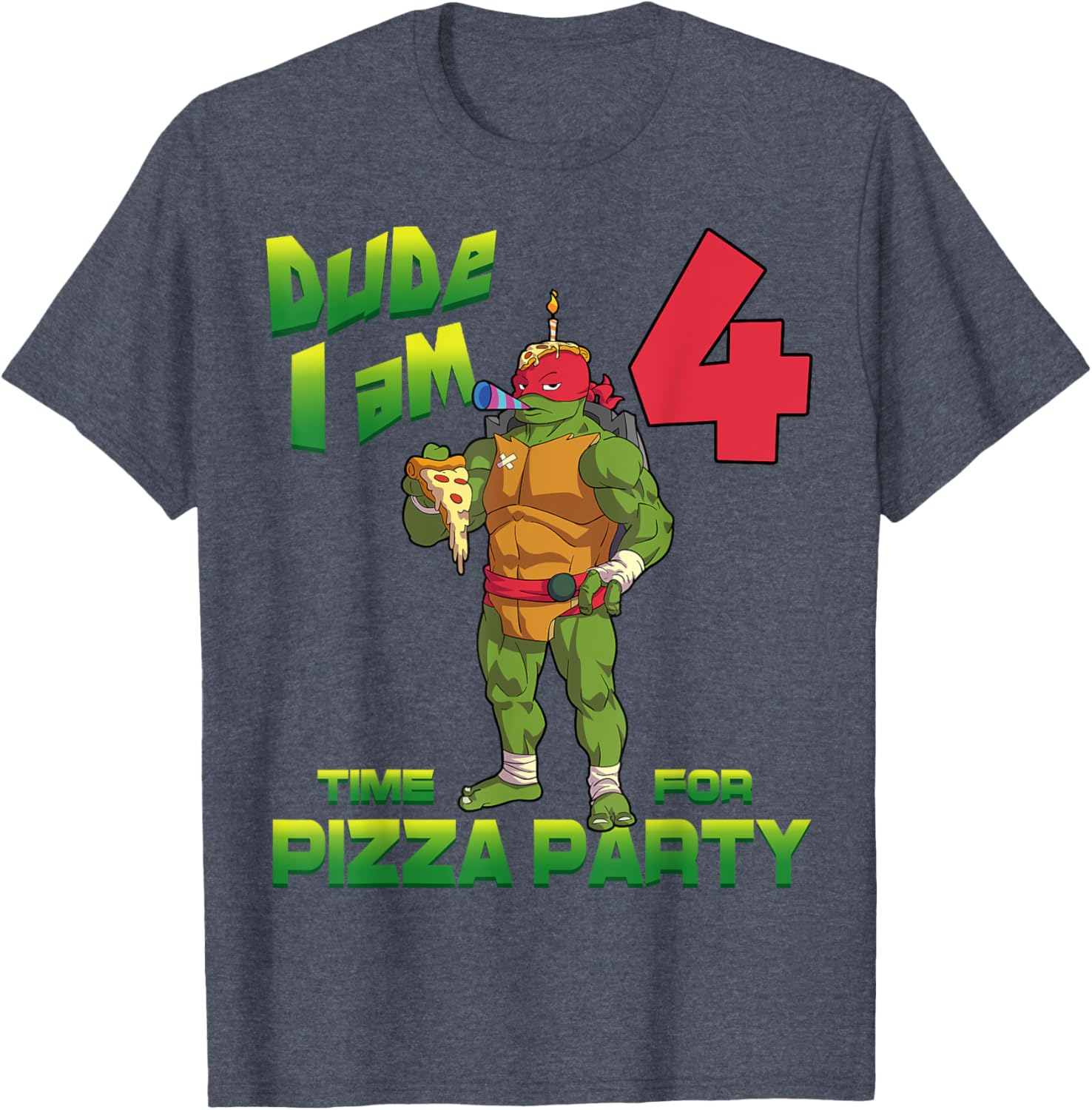 TMNT Raph Pizza Birthday Party T-Shirt for 4 Year Olds - Fun Kid's Clothing - 18
