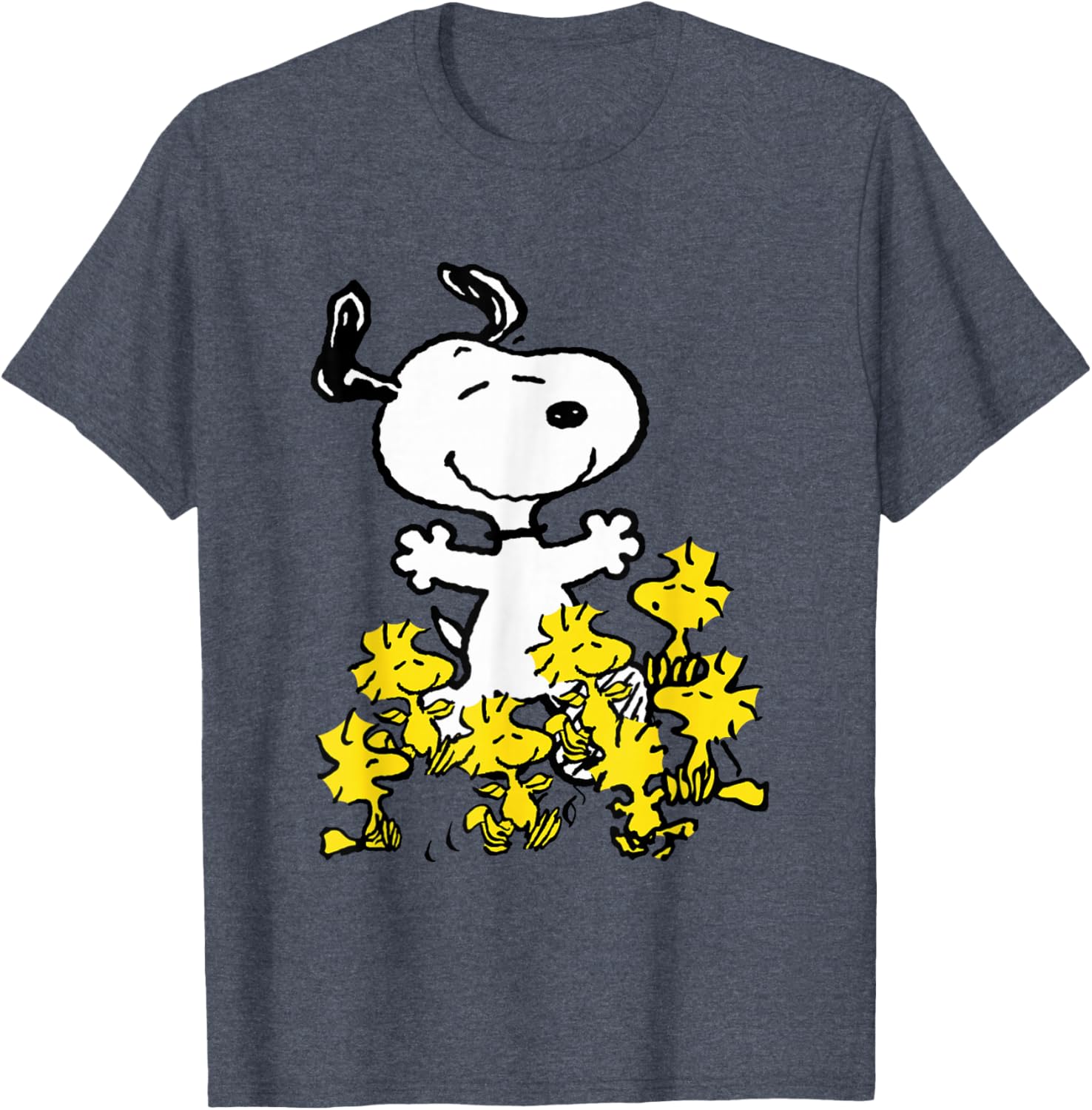 Peanuts Snoopy Chick Party Shirt Classic Fit Adult Black T-Shirt - 6