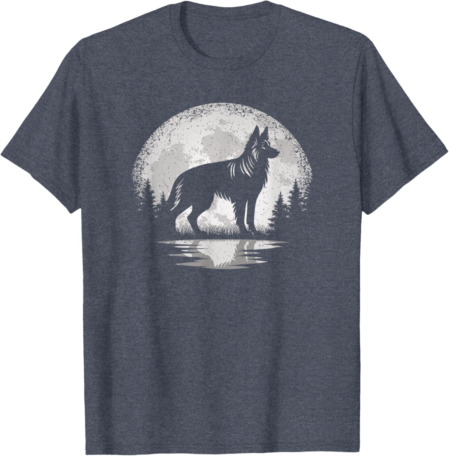 Vintage German Shepherd Moon T-Shirt for Dog Lovers - Unisex Style - 10