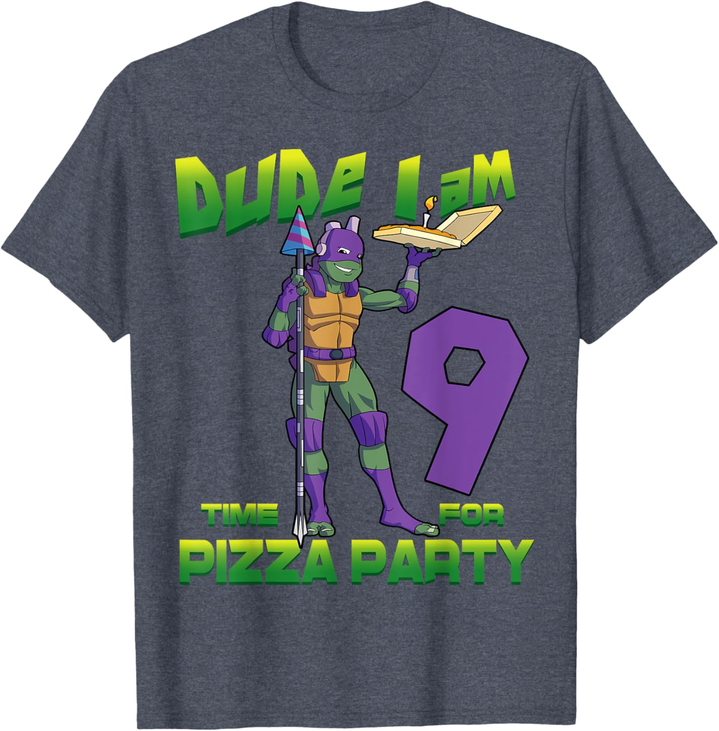TMNT Birthday T-Shirt for Kids - Dude I am 9 Years Old Donnie Style - 4