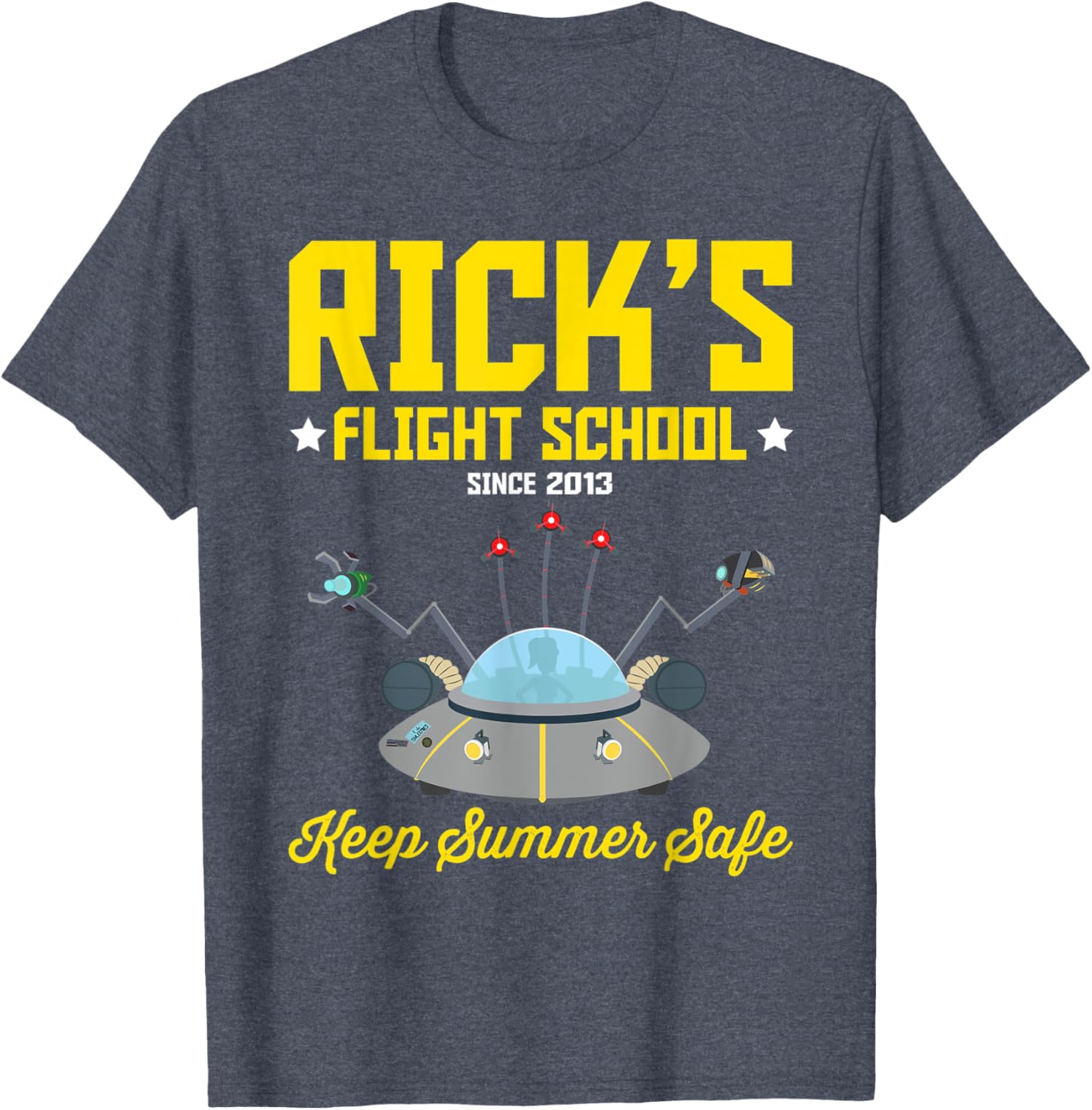 Rick and Morty Flight School Keep Summer Safe T-Shirt for Fans - 5