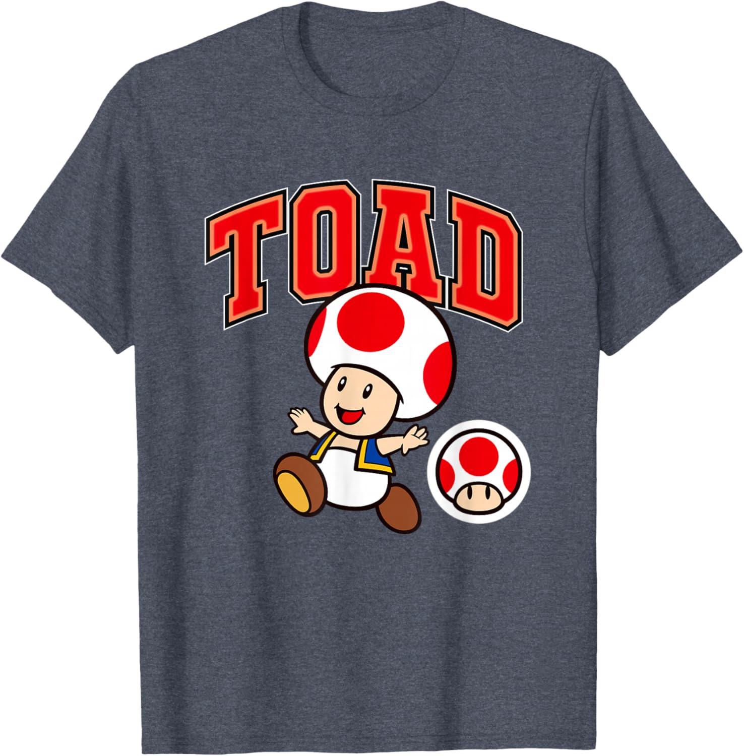 Super Mario Toad Collegiate Style T-Shirt for Fun Gaming Fashion - 13
