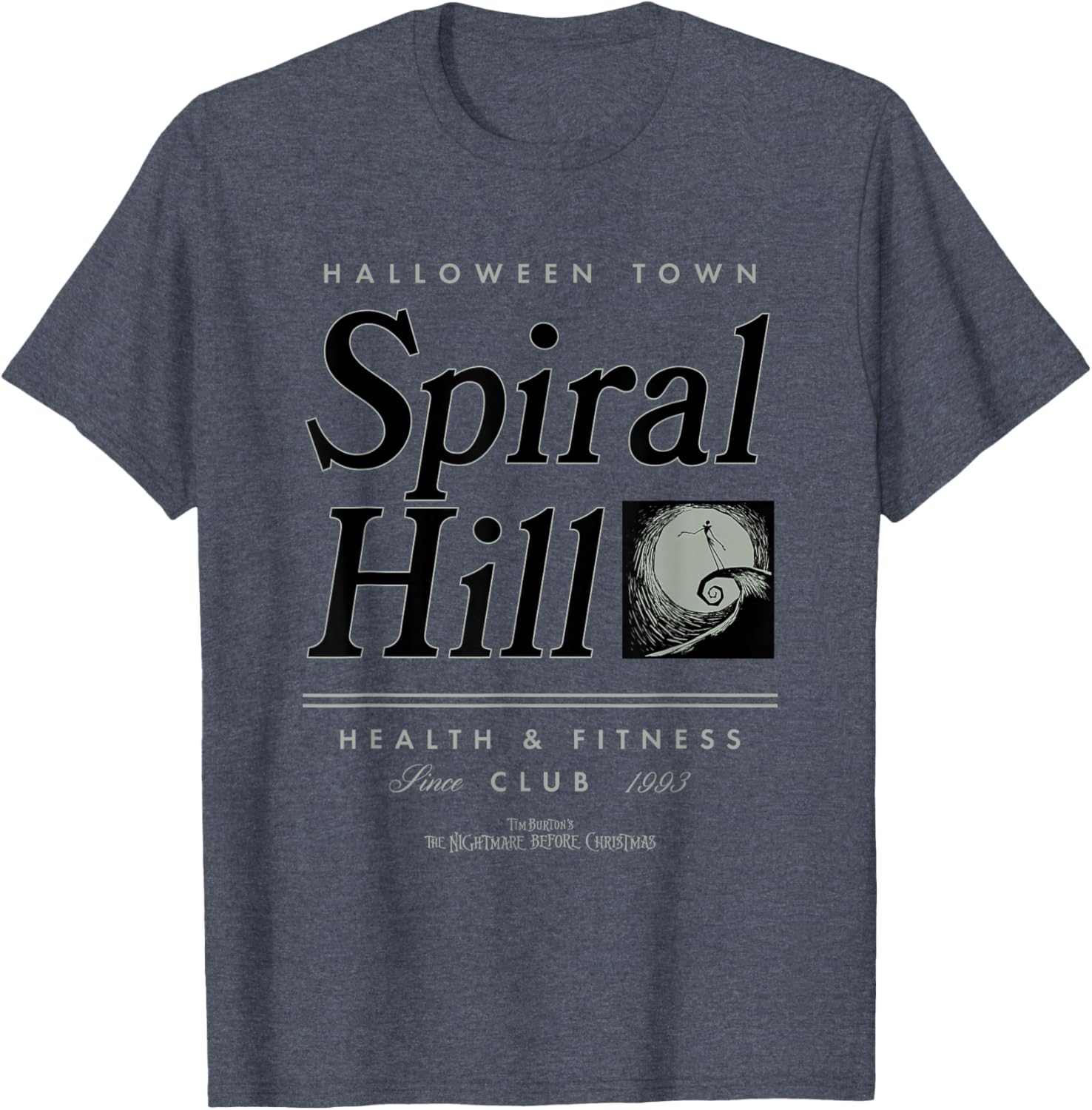 Disney Nightmare Before Christmas Spiral Hill Gym T-Shirt for Fans - 1
