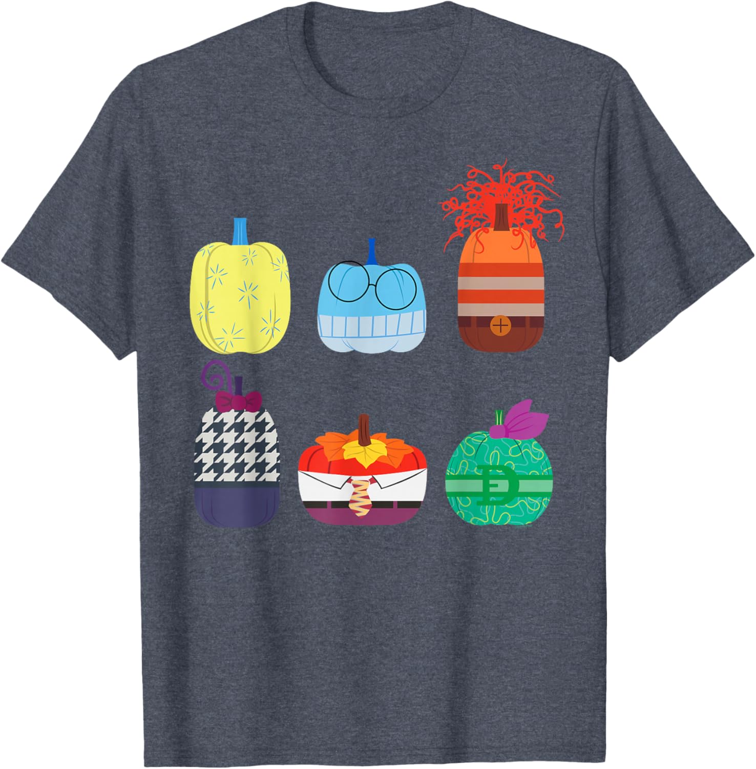 Inside Out 2 Halloween Pumpkin Grid T-Shirt for Fun Fall Fashion - 24