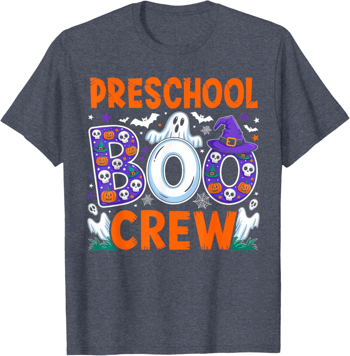 Funny Halloween T-Shirt for Preschool Teachers and Students Boo Crew - 13