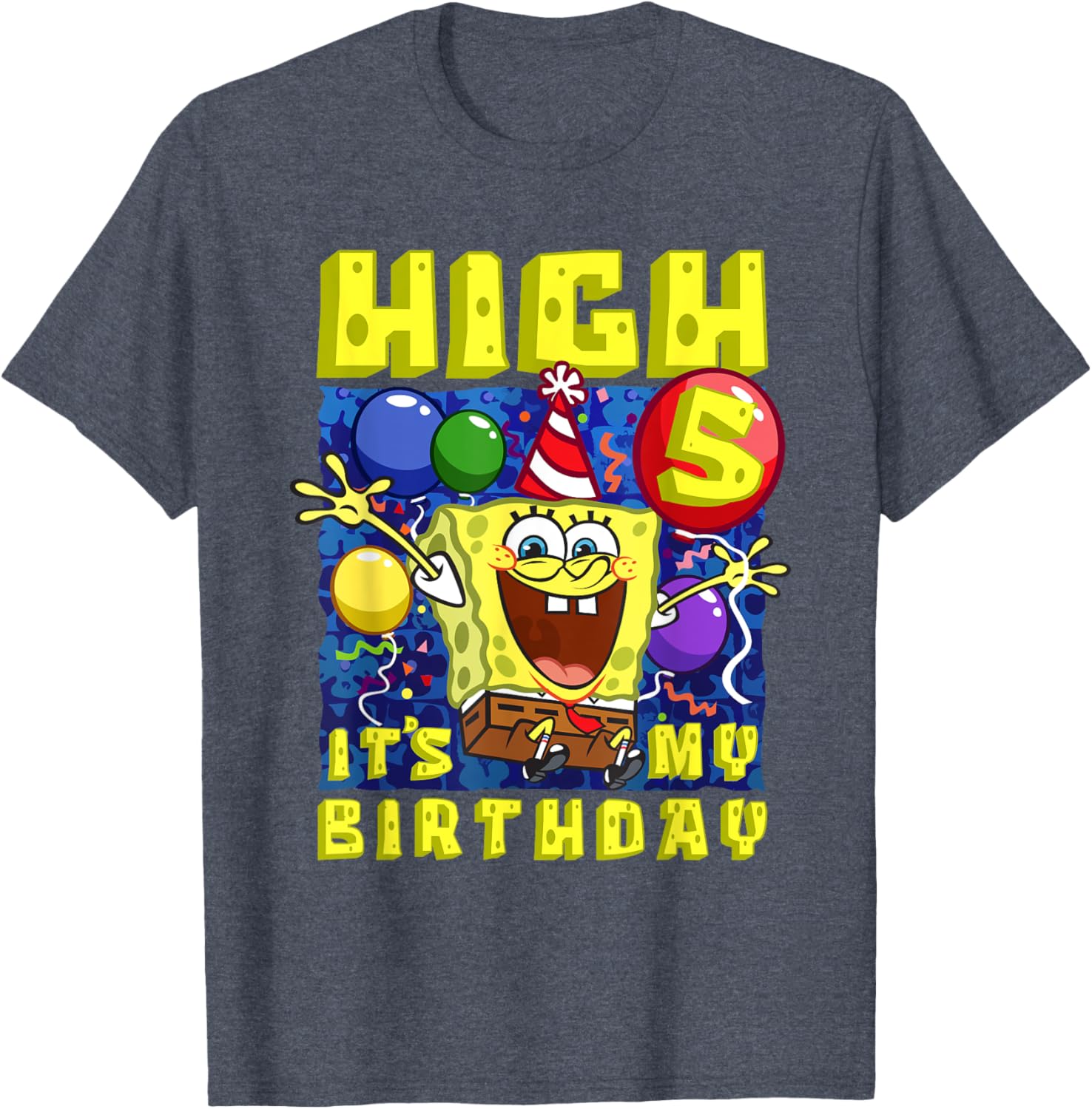 SpongeBob SquarePants Birthday T-Shirt for Boys and Girls Age 5 - 9