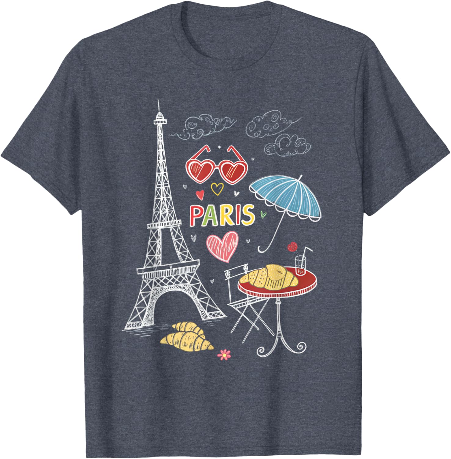 Paris Eiffel Tower Cafe Scene T-Shirt for Girls - Perfect Travel Souvenir - 13