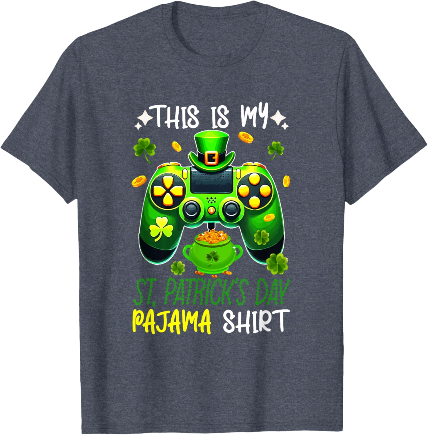 St. Patrick's Day Gamer T-Shirt - Fun Pyjama Shirt for Gaming Enthusiasts - 5