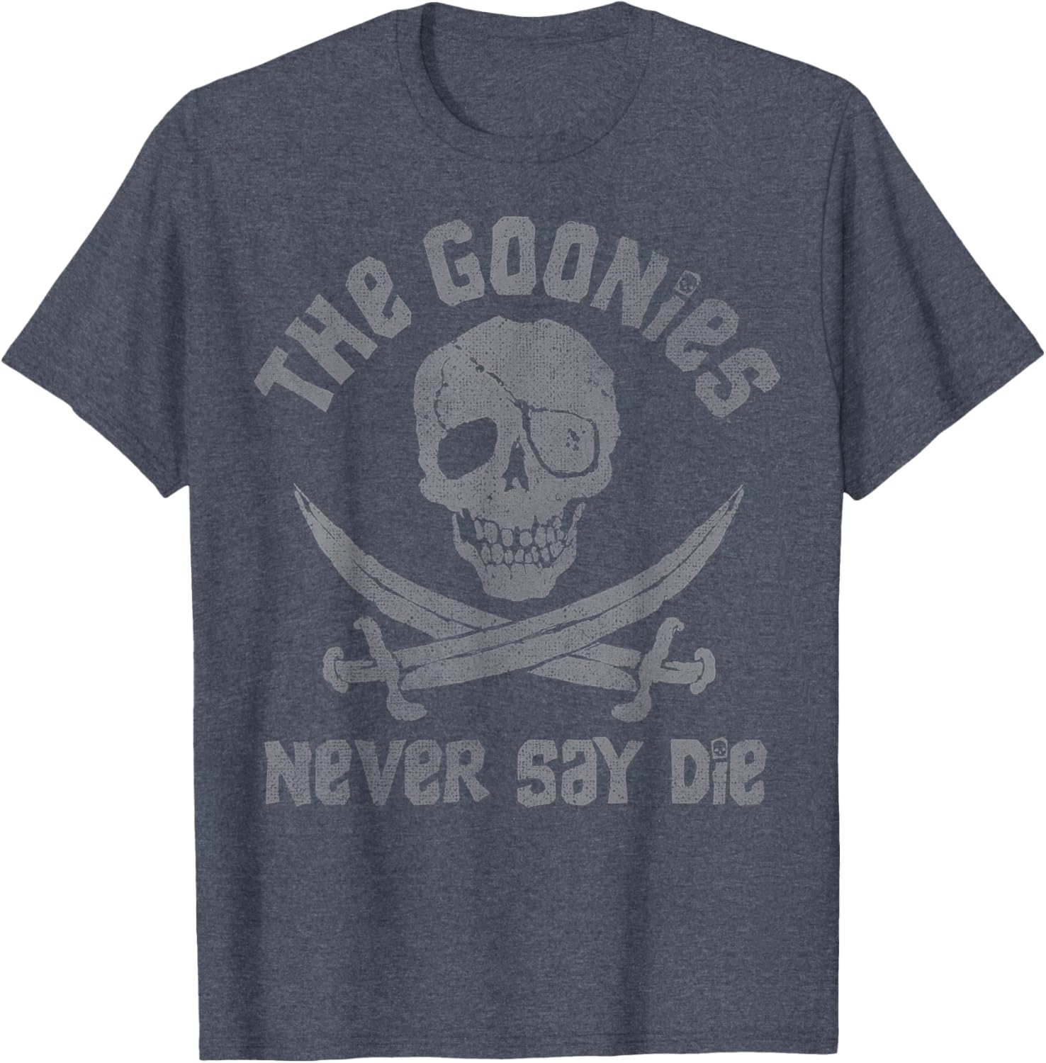 The Goonies Never Say Die Distressed Skull Swords Logo T-Shirt - 8