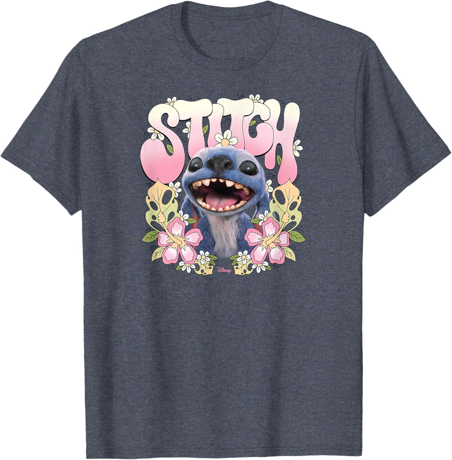 Stitch Floral Frame T-Shirt from Lilo & Stitch Live Action Movie - 4