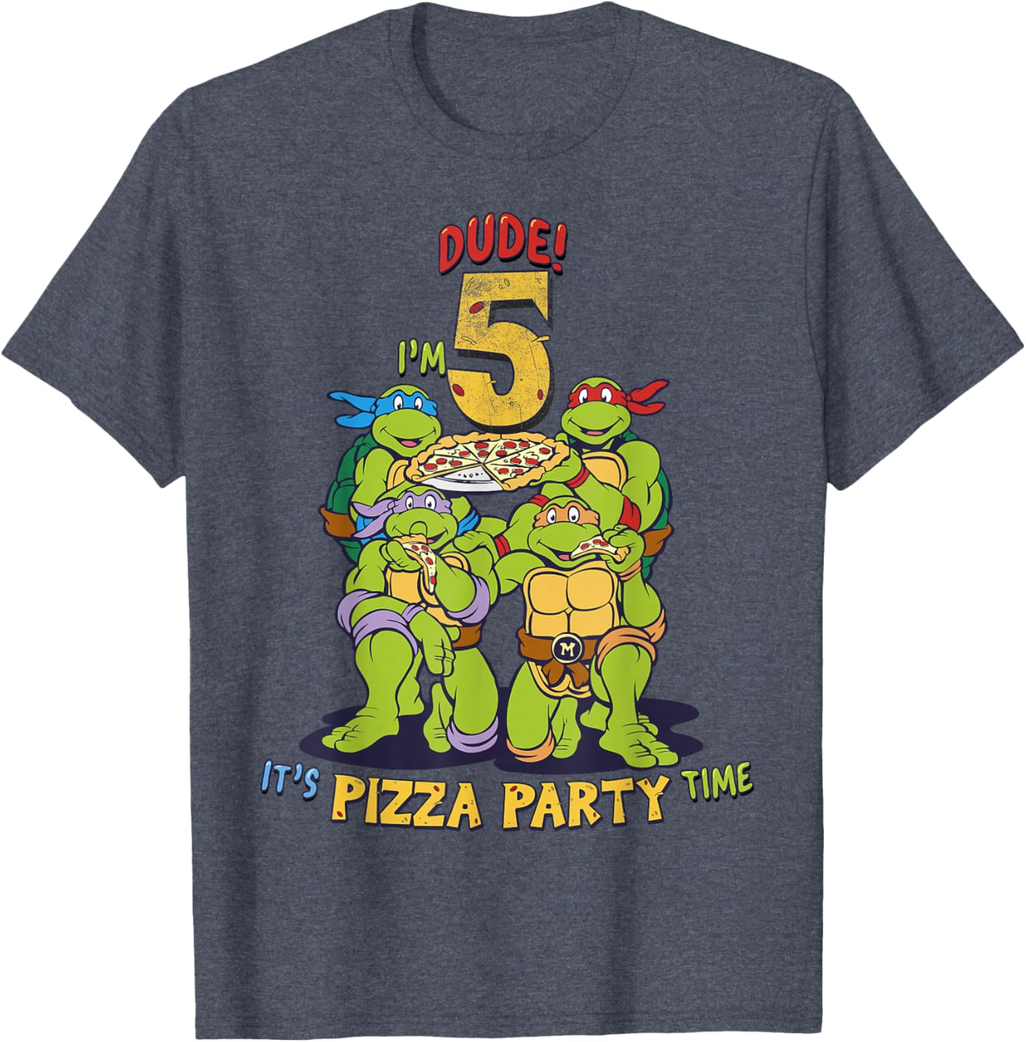 Teenage Mutant Ninja Turtles Pizza Party T-Shirt for Boys Age 5 - 10