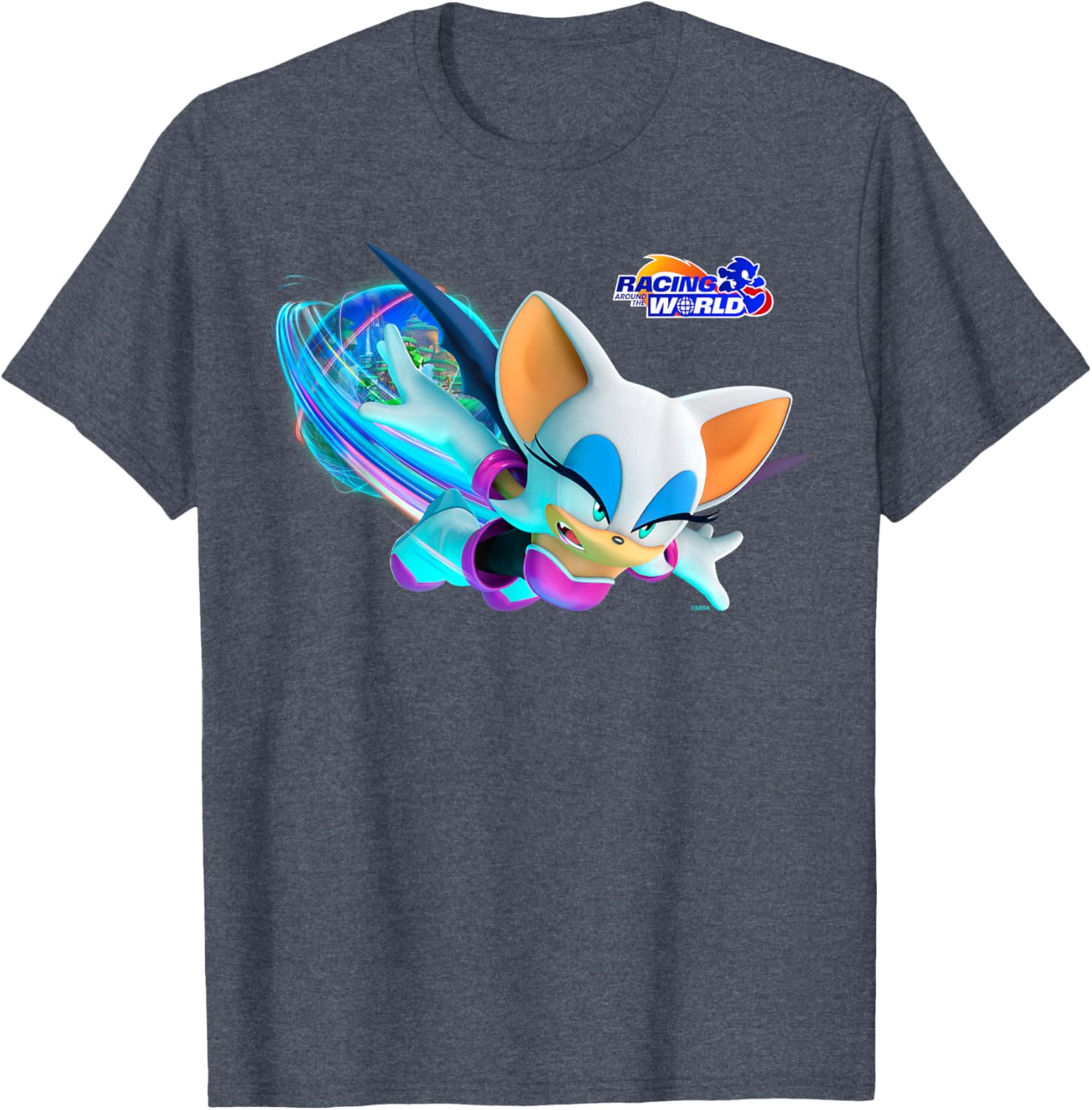 Sonic the Hedgehog Racing Around the World Rouge T-Shirt for Fans - 19