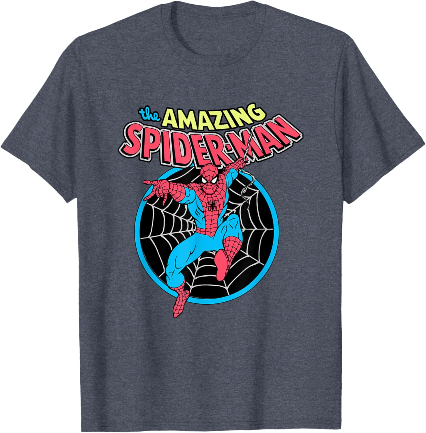 Vintage Spider-Man Web Circle T-Shirt for Marvel Comics Fans - 2