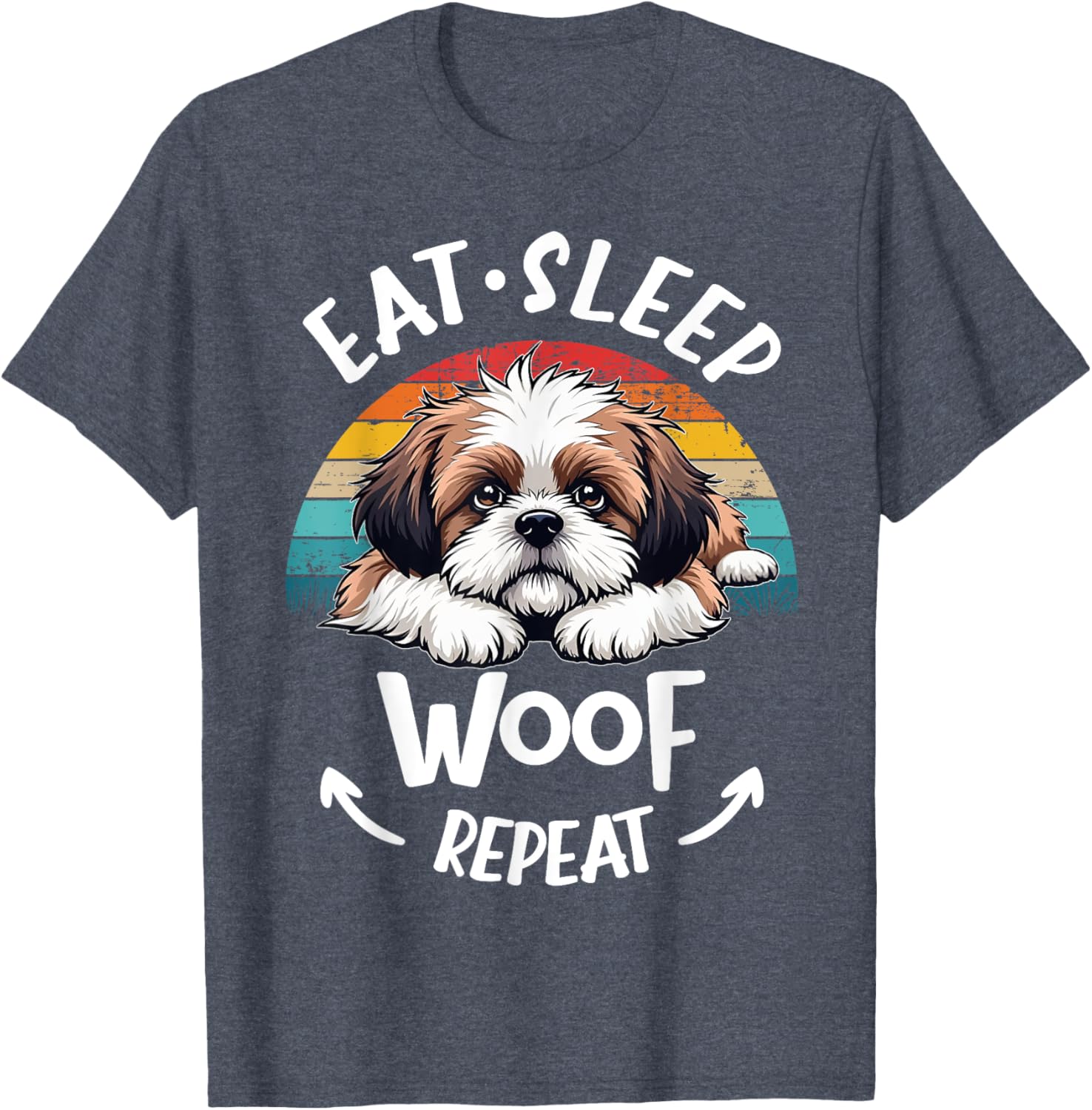 Shih Tzu Eat Sleep Repeat Fun T-Shirt for Men and Women - 7