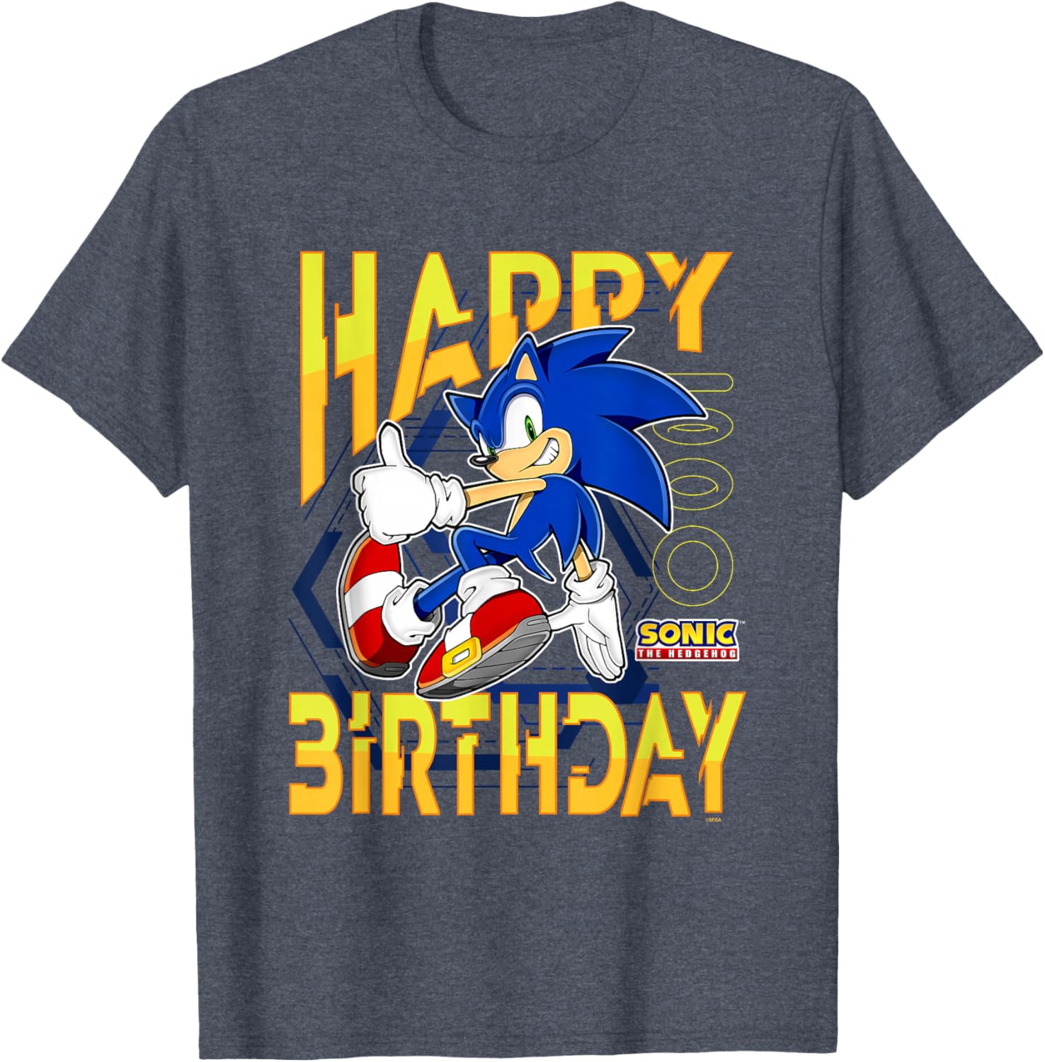 Sonic The Hedgehog Birthday T-Shirt with Thumbs Up Logo for Kids - 2