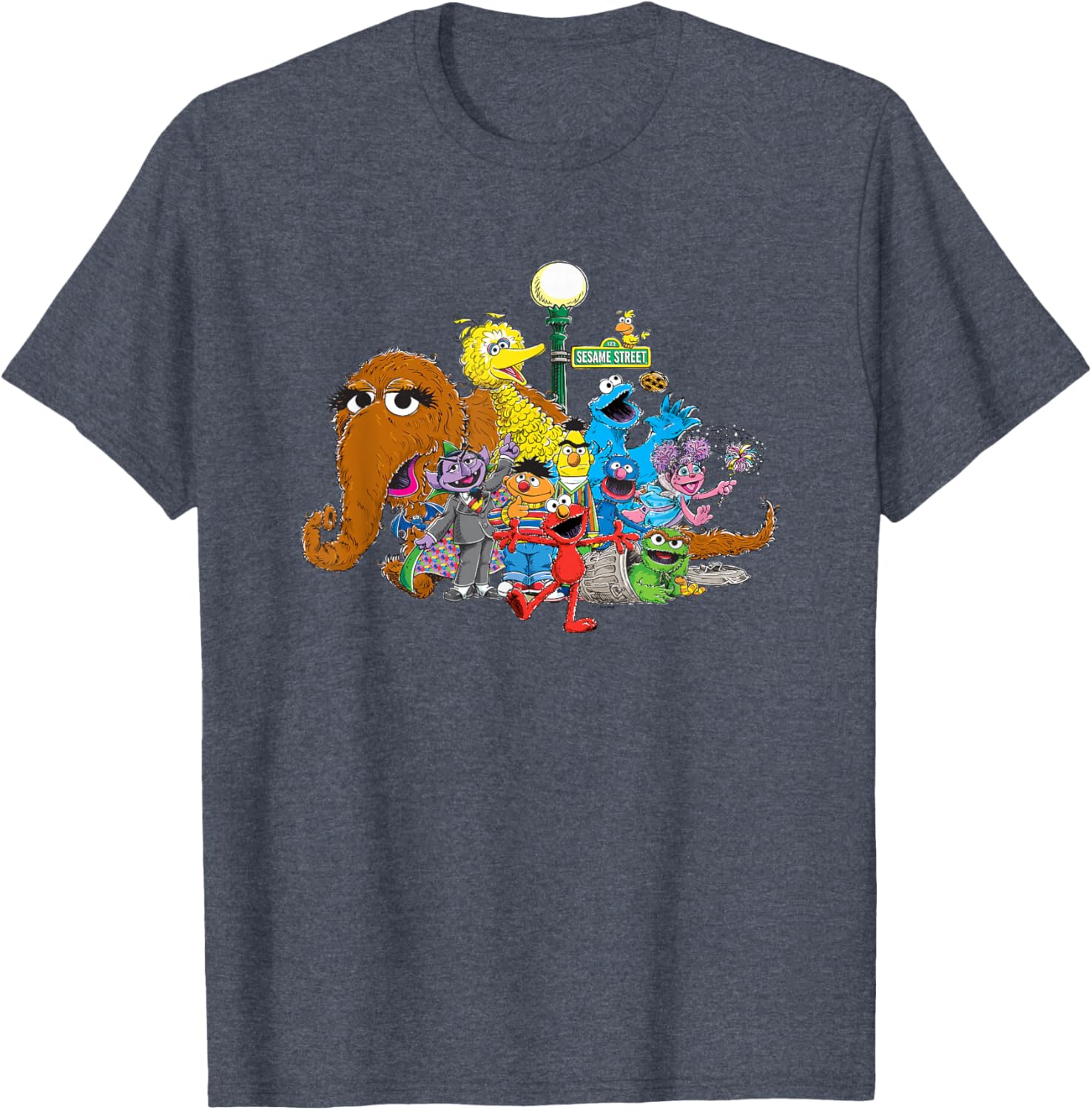 Sesame Street Group Street Light T-Shirt for Kids and Adults Fun Wear - 4