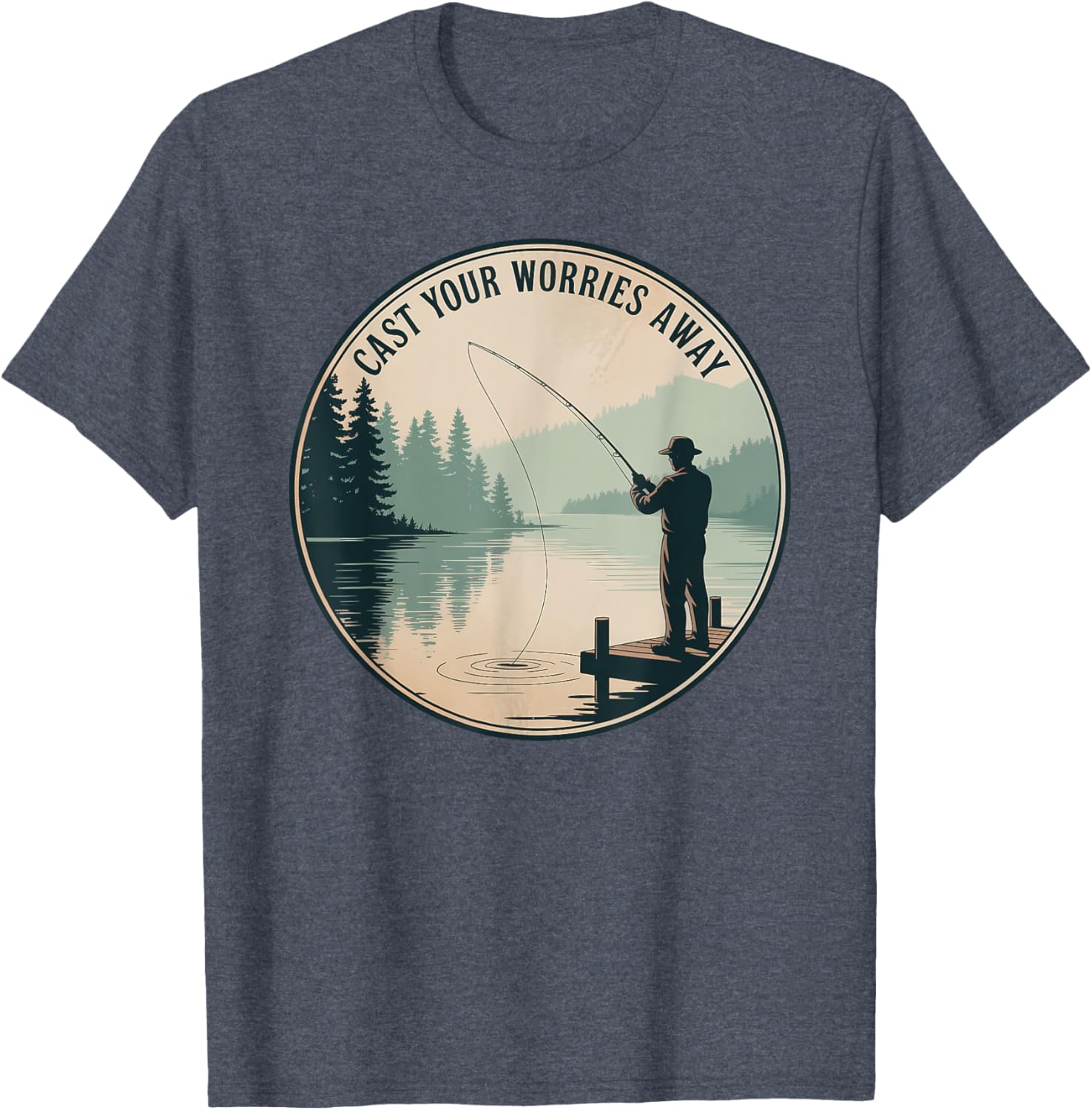 Relaxing Fishing Scenery T-Shirt for Nature Lovers and Outdoor Enthusiasts - 13