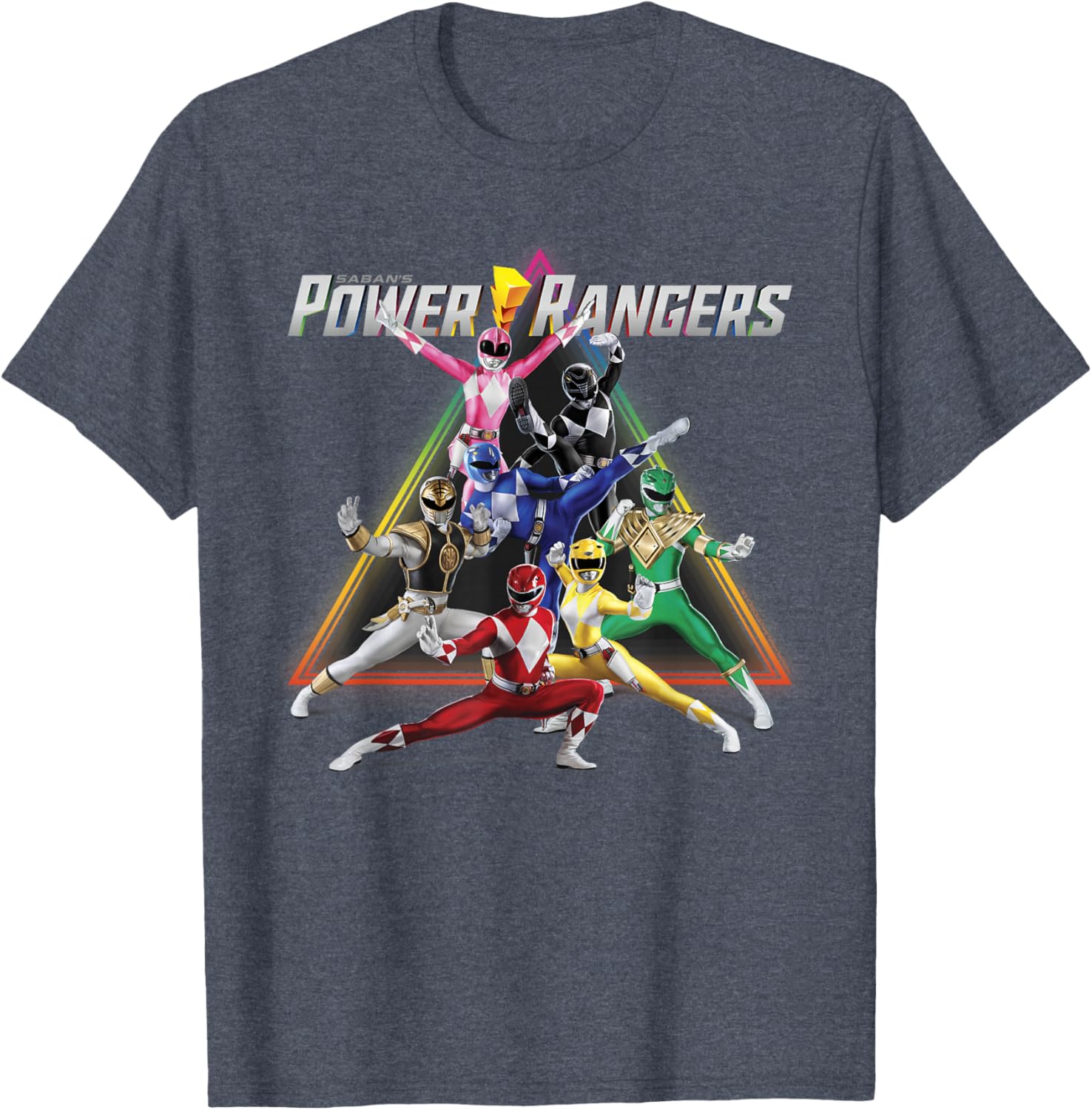 Power Rangers Rainbow Pyramid Retro T-Shirt for Fans and Collectors - 2